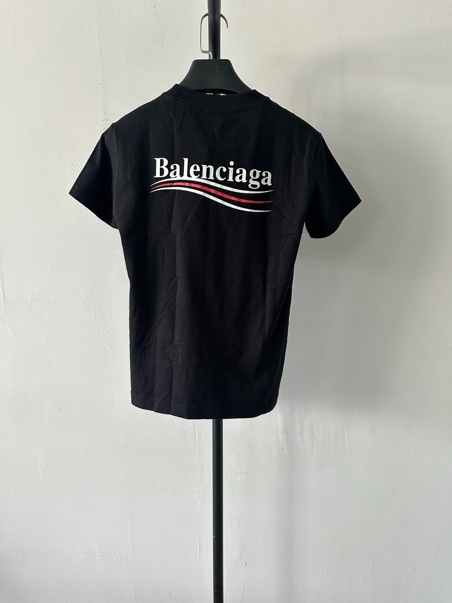 Balenciaga Women's Black Logo T-Shirt — front