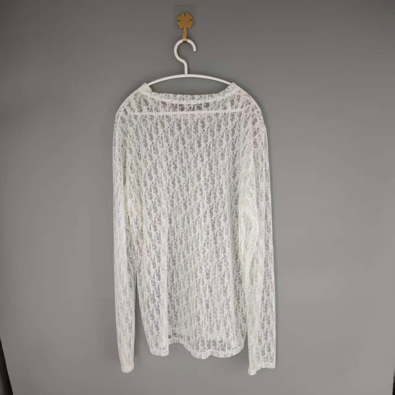 Dior Monogram Lace Long Sleeve Top — front