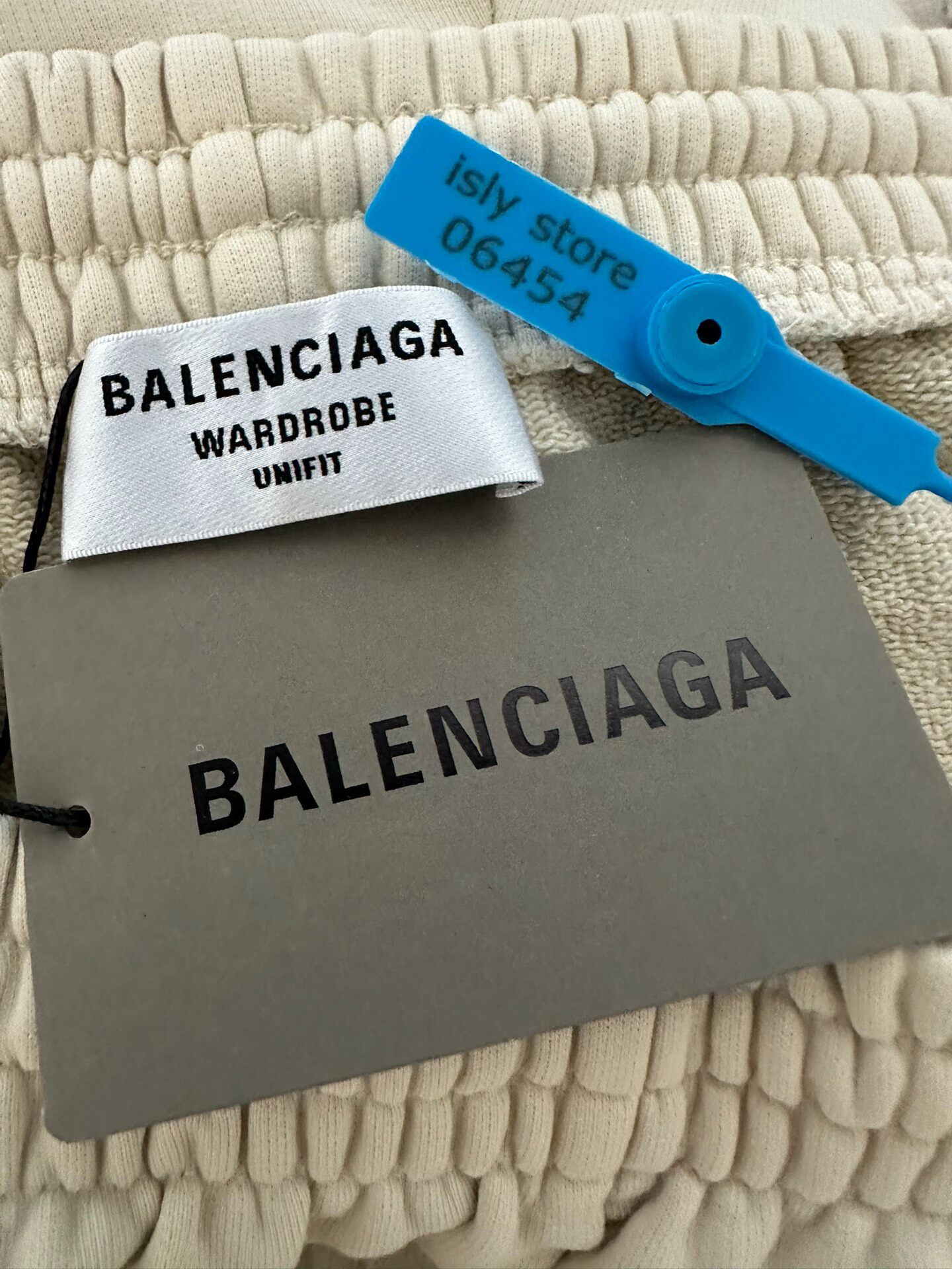 Balenciaga Men's White Logo Shorts — label
