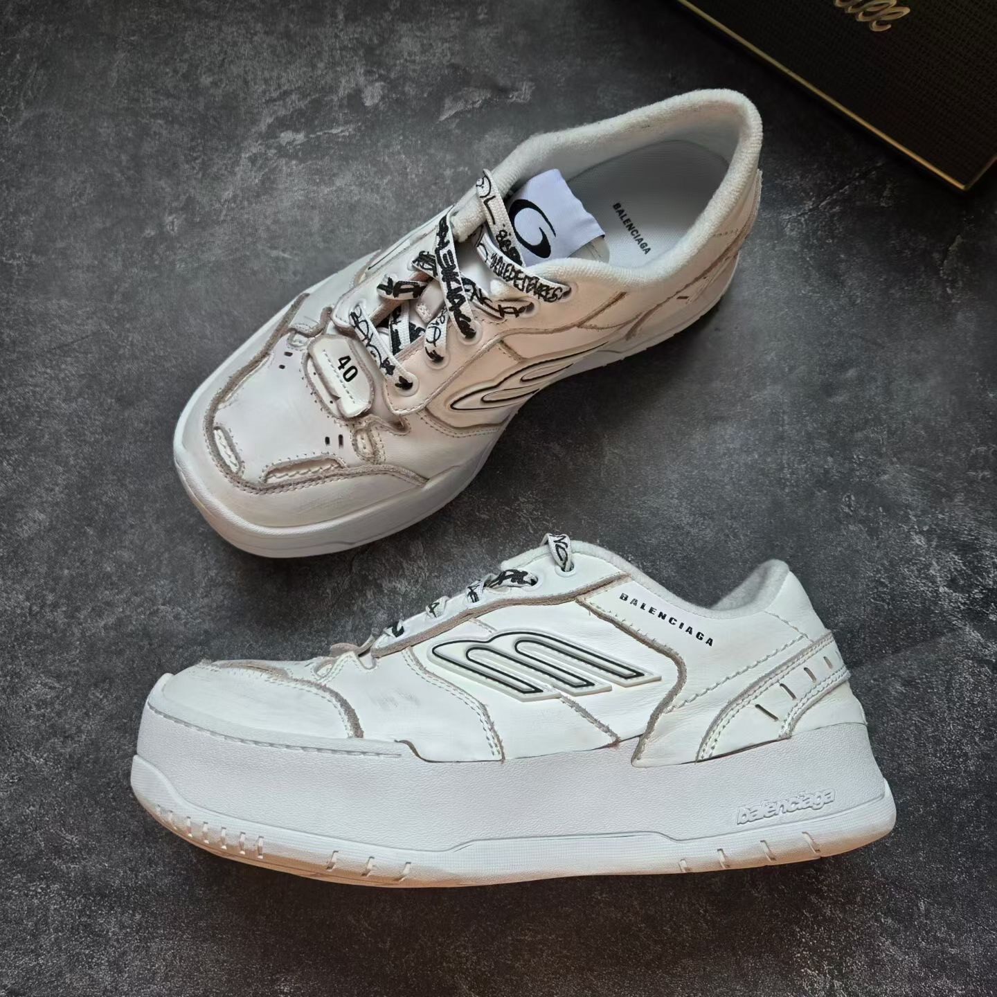 Balenciaga Hamptons Thick Sole Sneakers — back