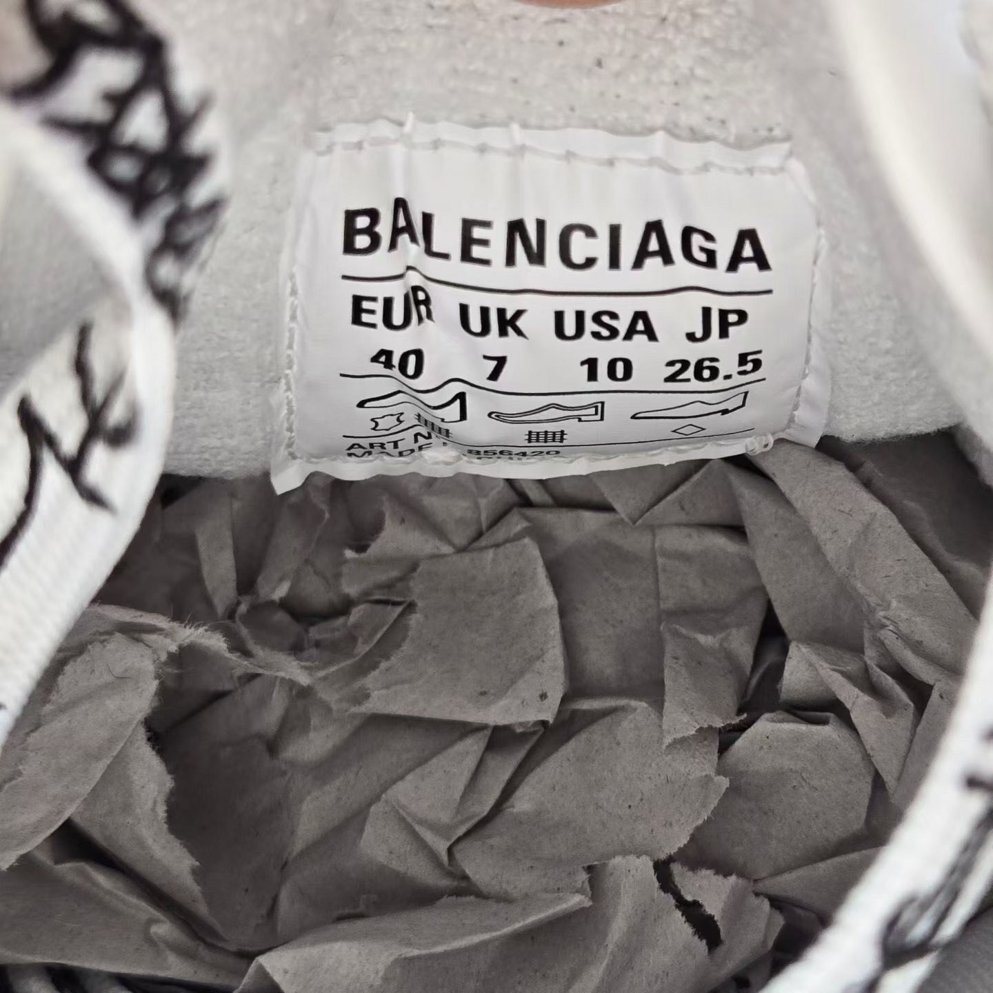 Balenciaga Hamptons Thick Sole Sneakers — label