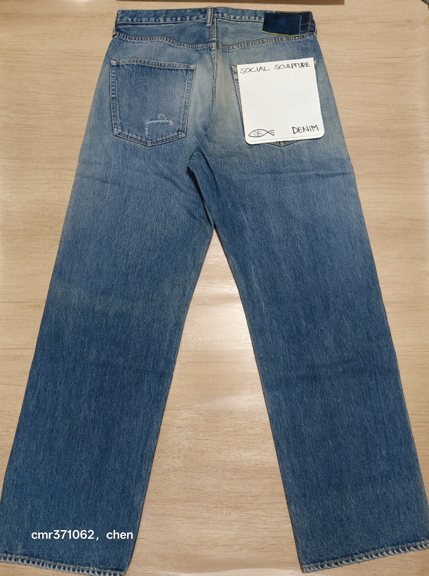 Visvim 25SS Distressed Wide Leg Denim Jeans — label