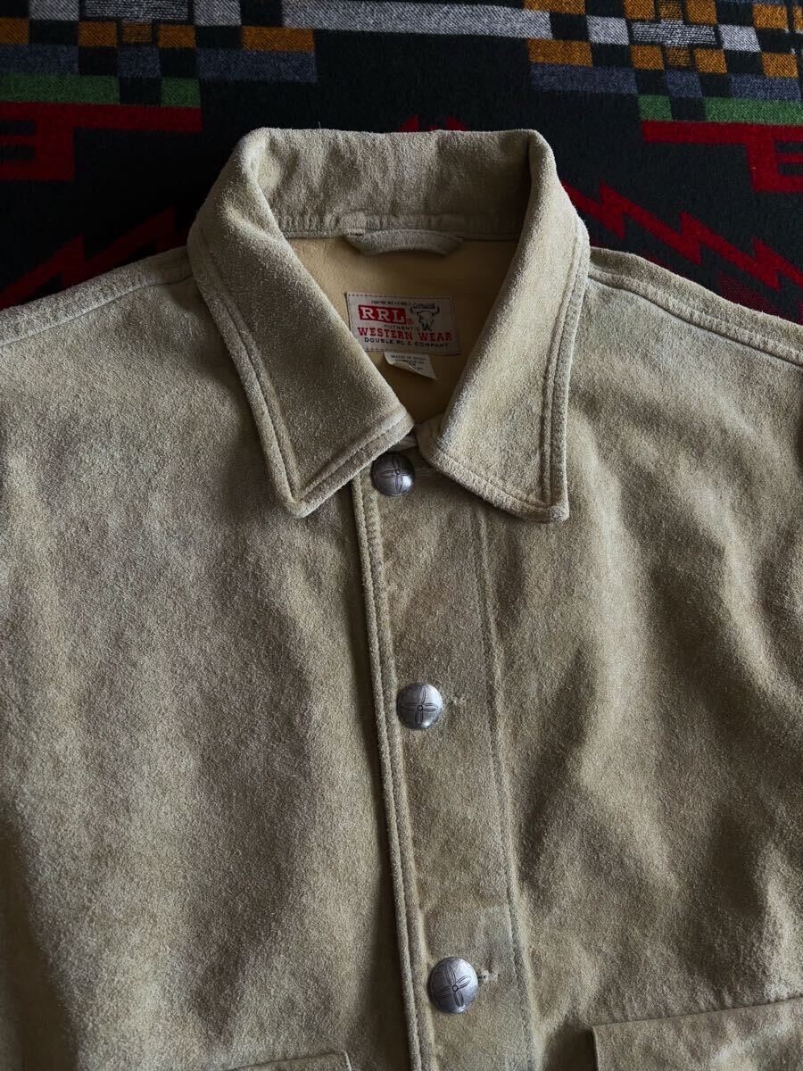 RRL 26ss Beige Suede Leather Jacket — detail
