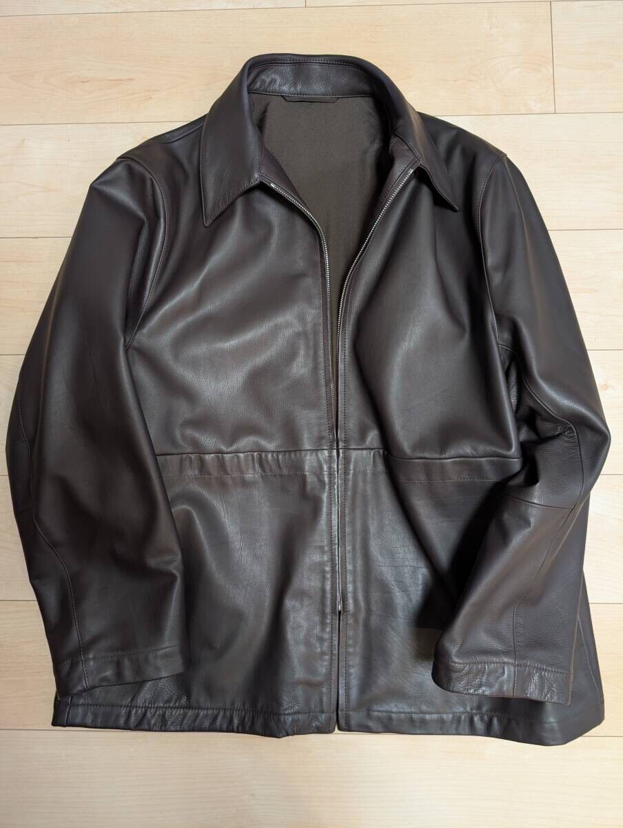 Kaptain Sunshine Brown Sheepskin Zip Jacket — front