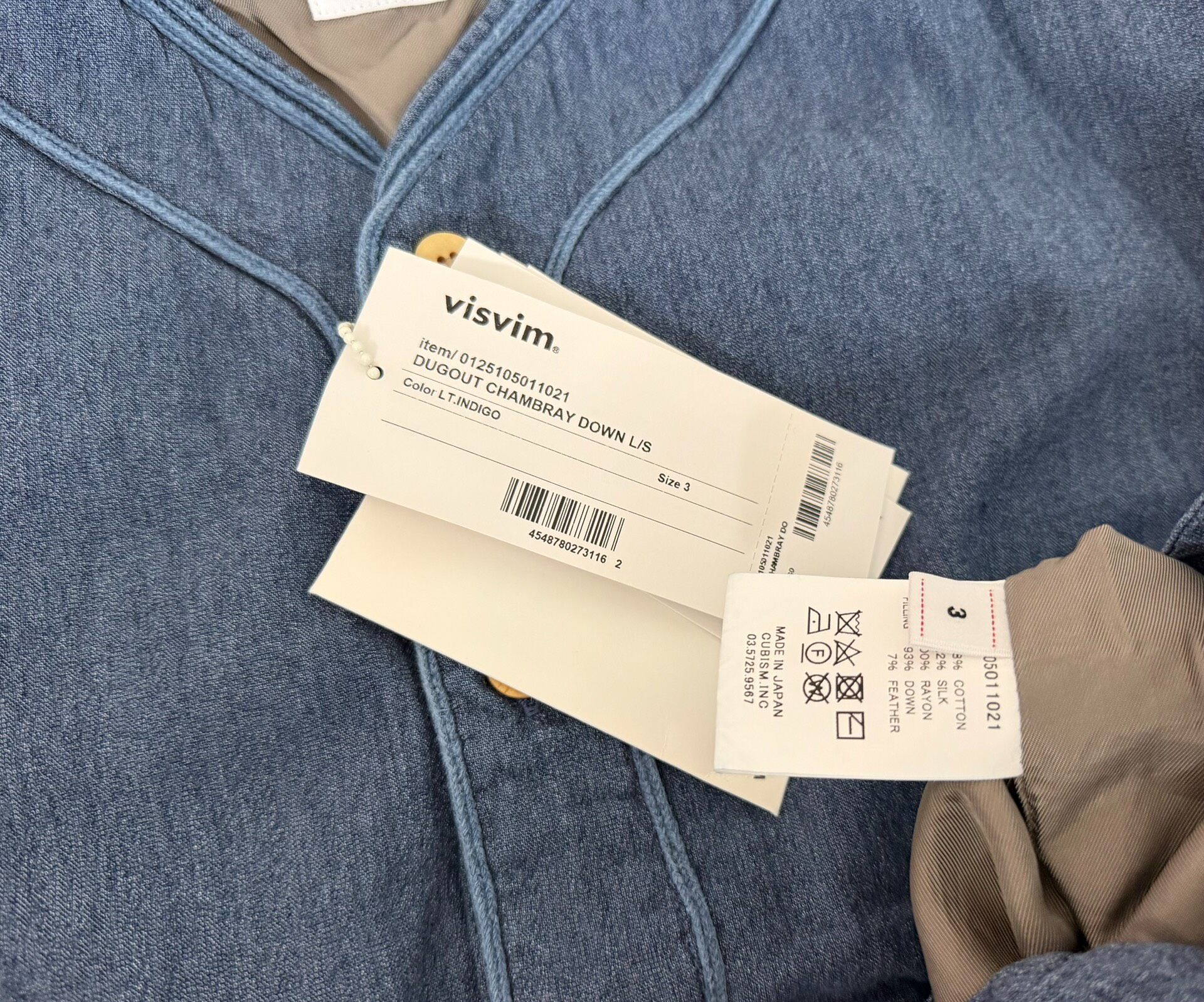 Visvim 25SS Chambray Down Jacket — back