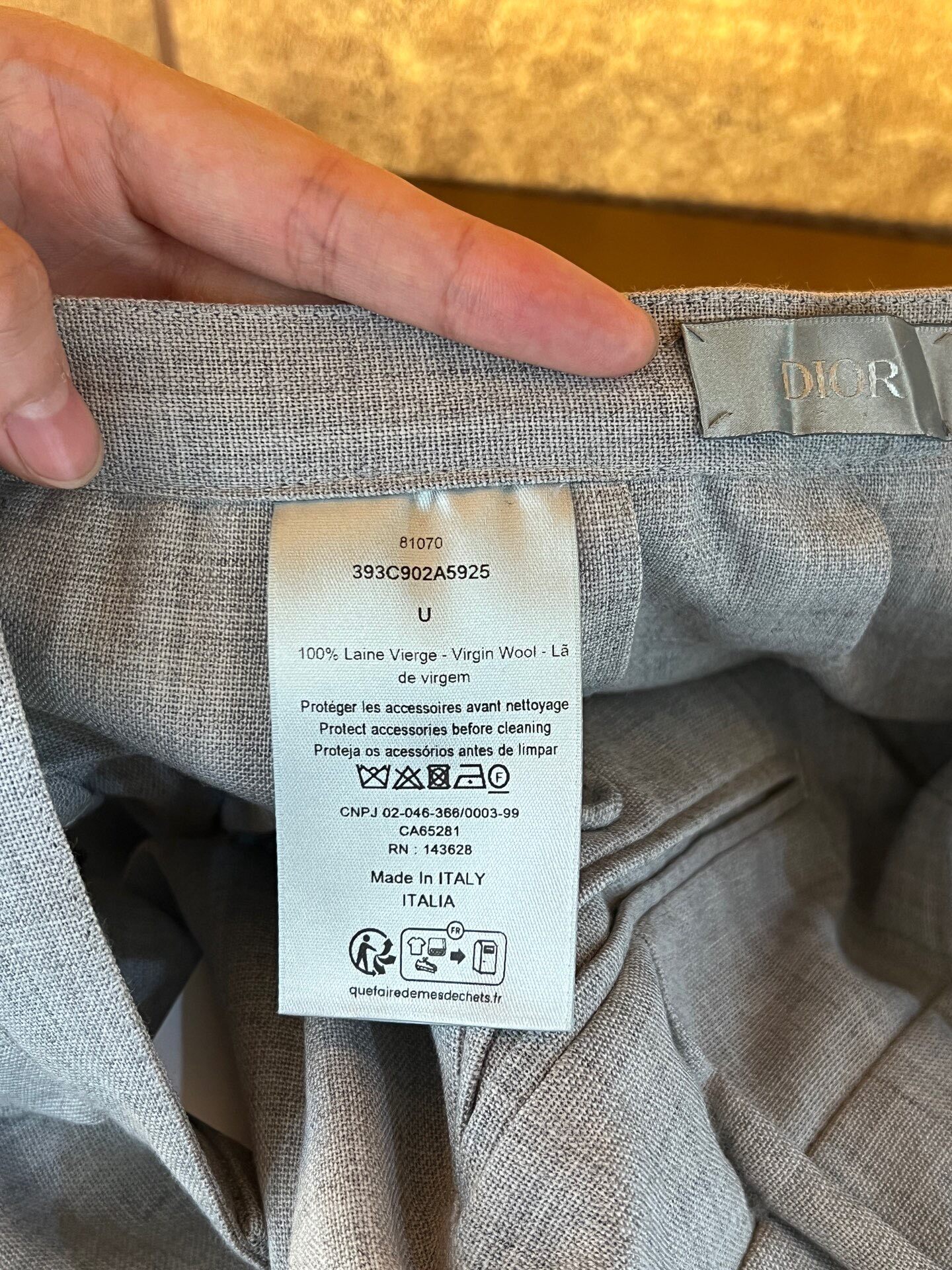 Dior Show Trousers With Attached Apron — label