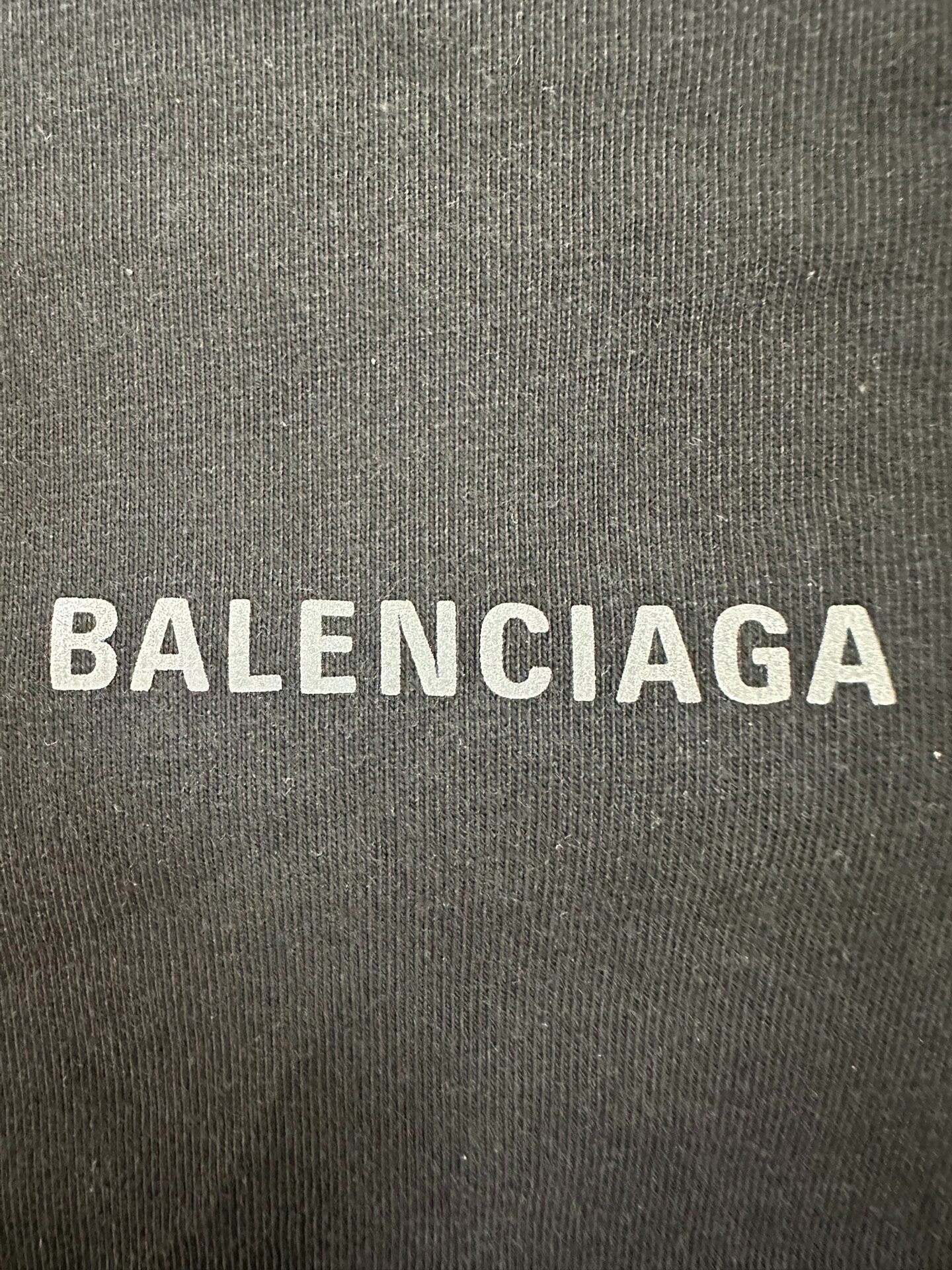 Balenciaga Men’s Black Short-Sleeve T-Shirt — detail