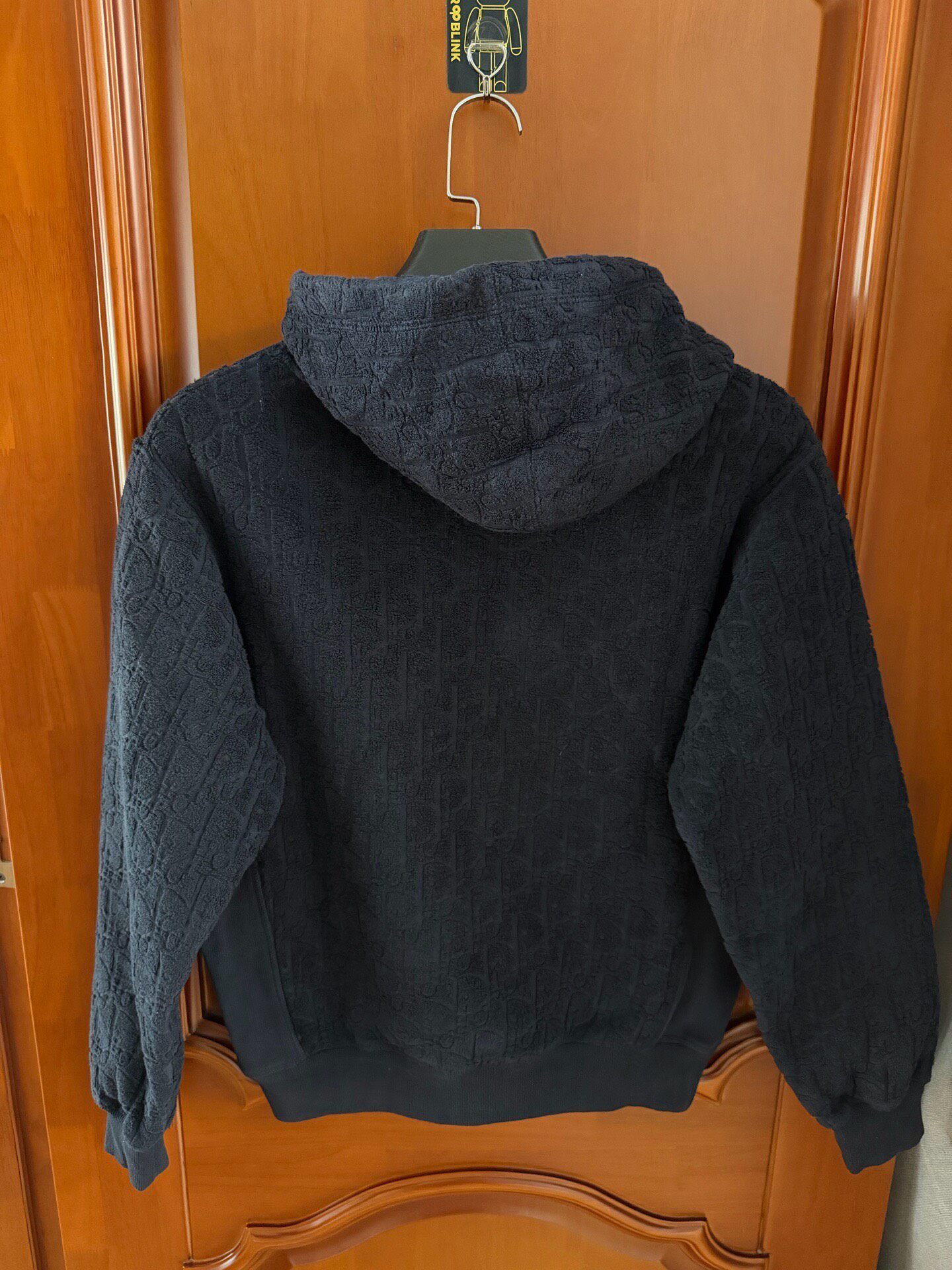 Dior Black All-Over Logo Hoodie — front