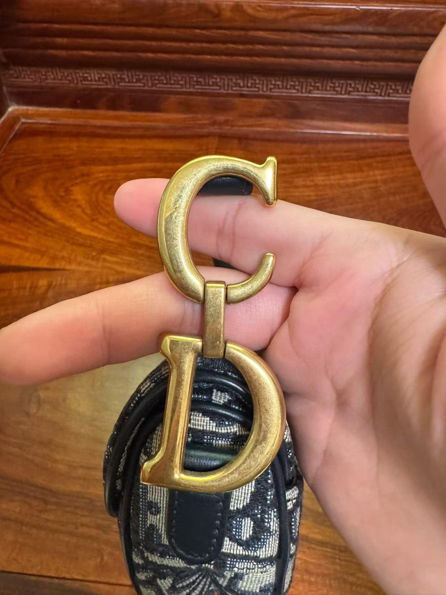 Dior Mini Monogram Saddle Bag — back