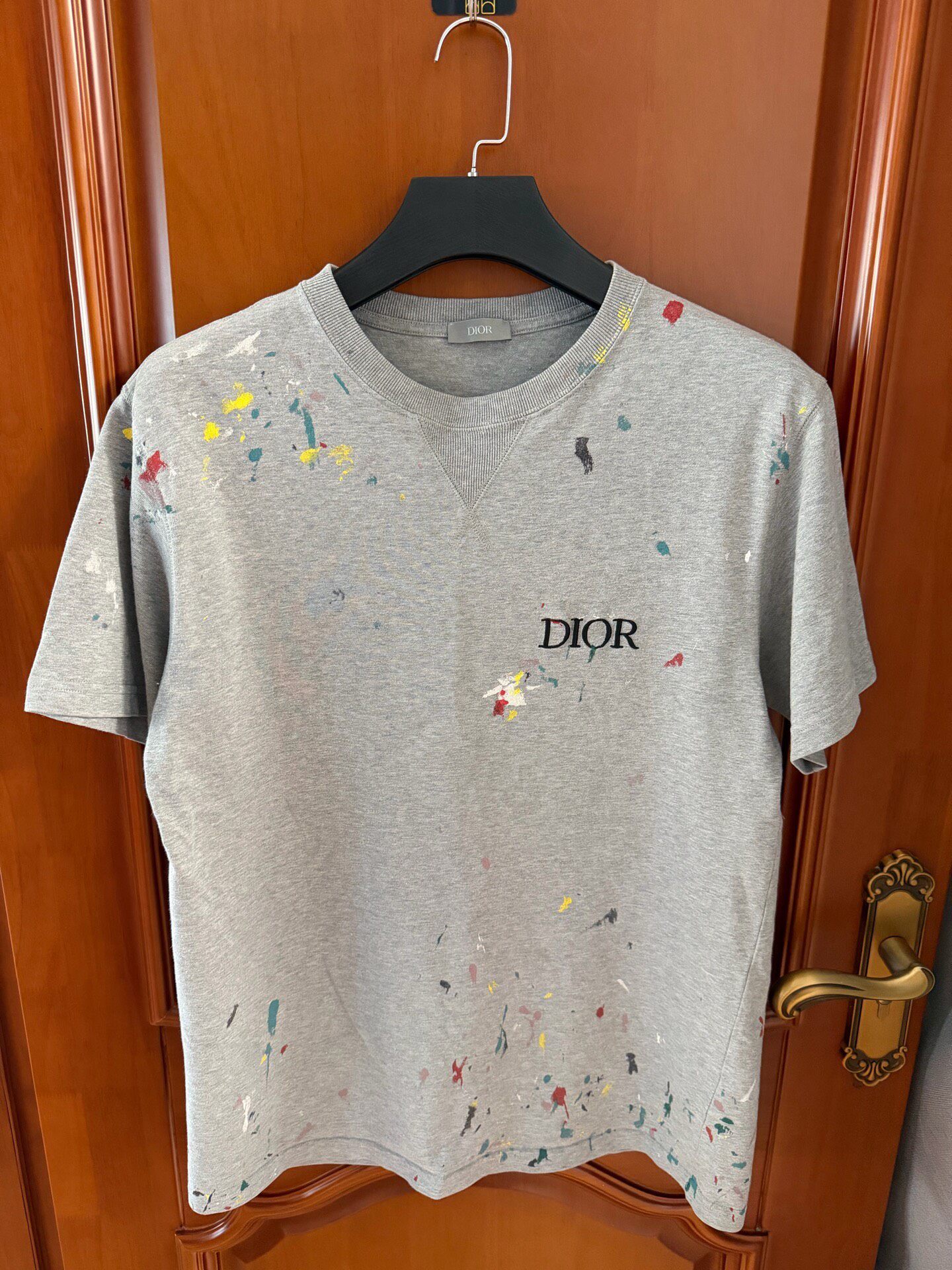 Dior Splatter Logo Short-Sleeve T-Shirt