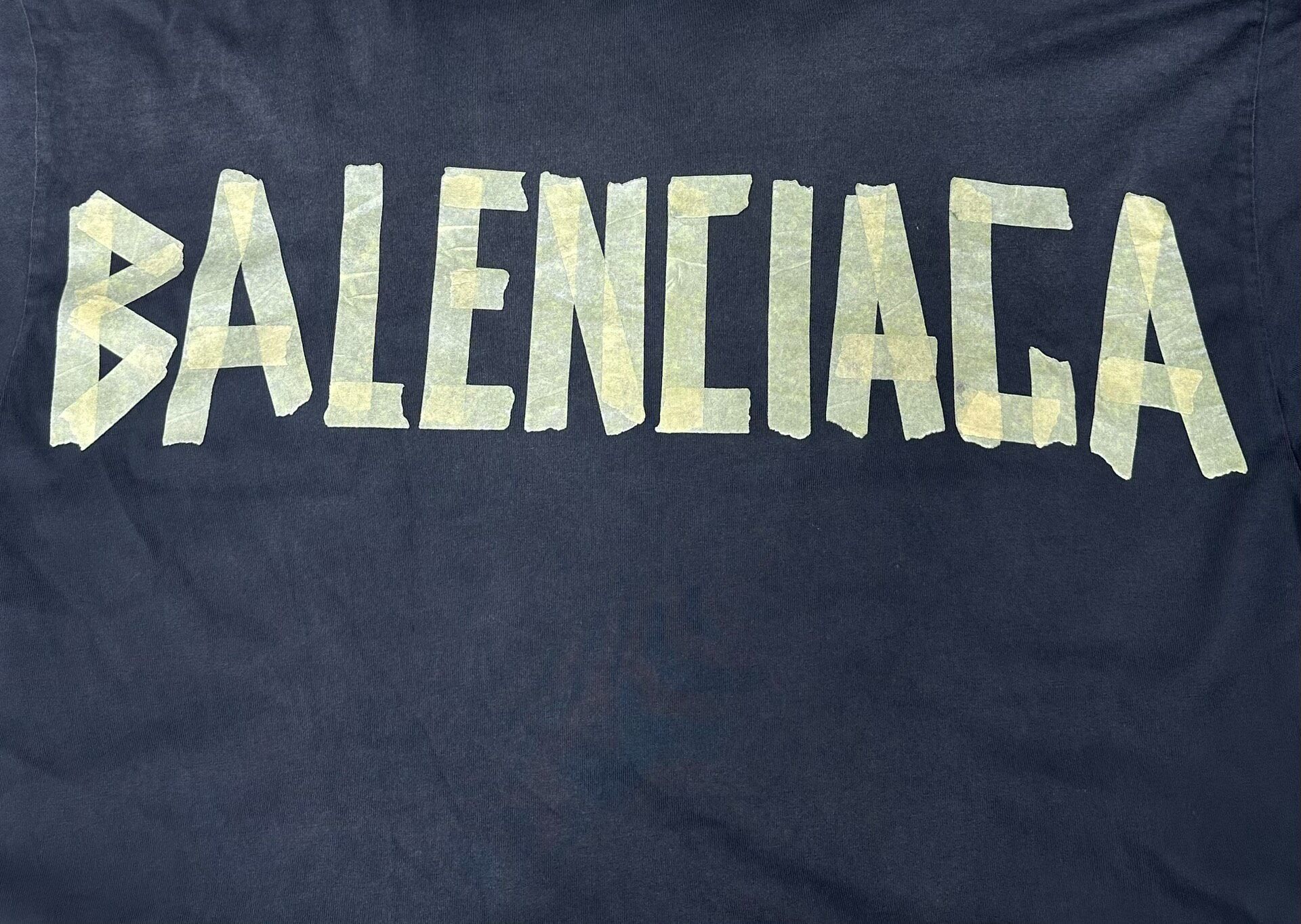 Balenciaga Black Tape Logo Short-Sleeve T-Shirt — detail