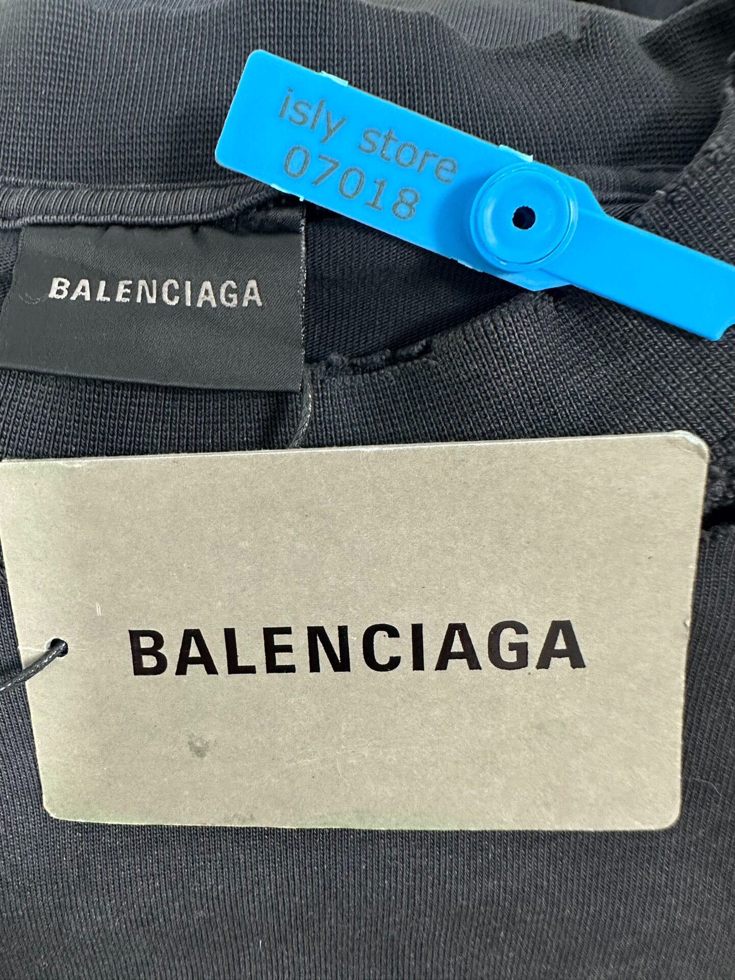 Balenciaga Black Tape Logo Short-Sleeve T-Shirt — label