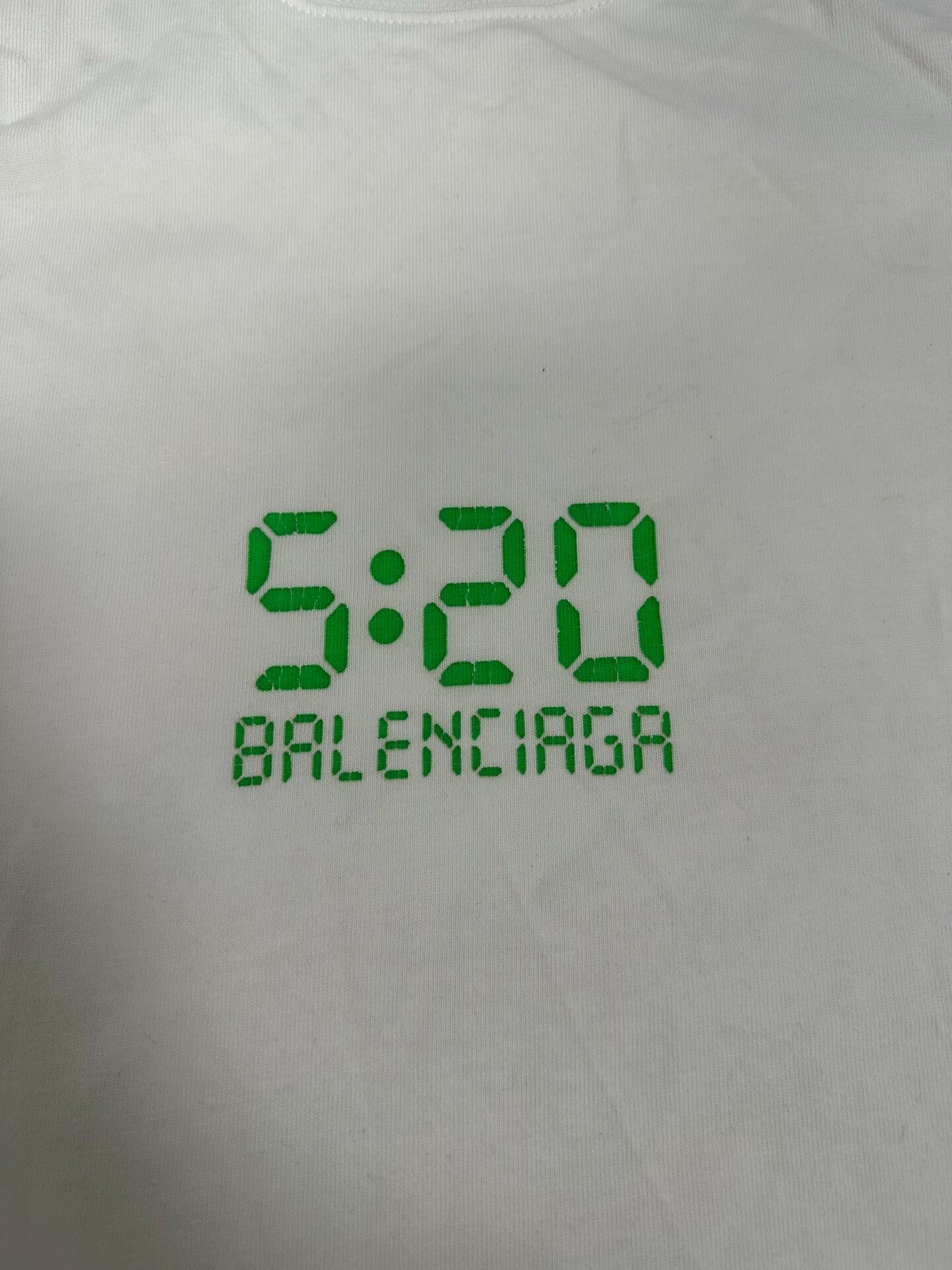 Balenciaga 5:20 Print White T-Shirt — detail