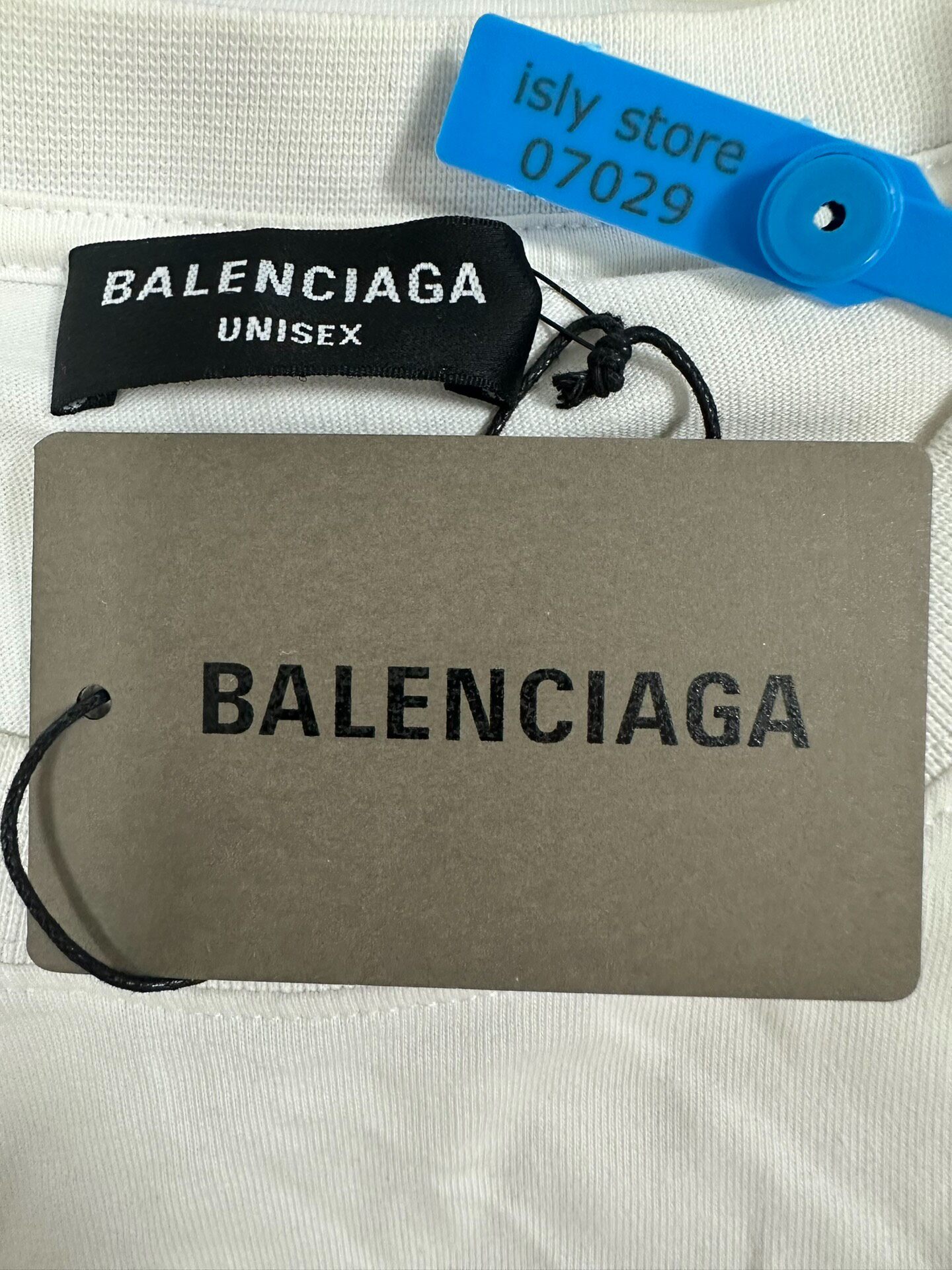 Balenciaga 5:20 Print White T-Shirt — label