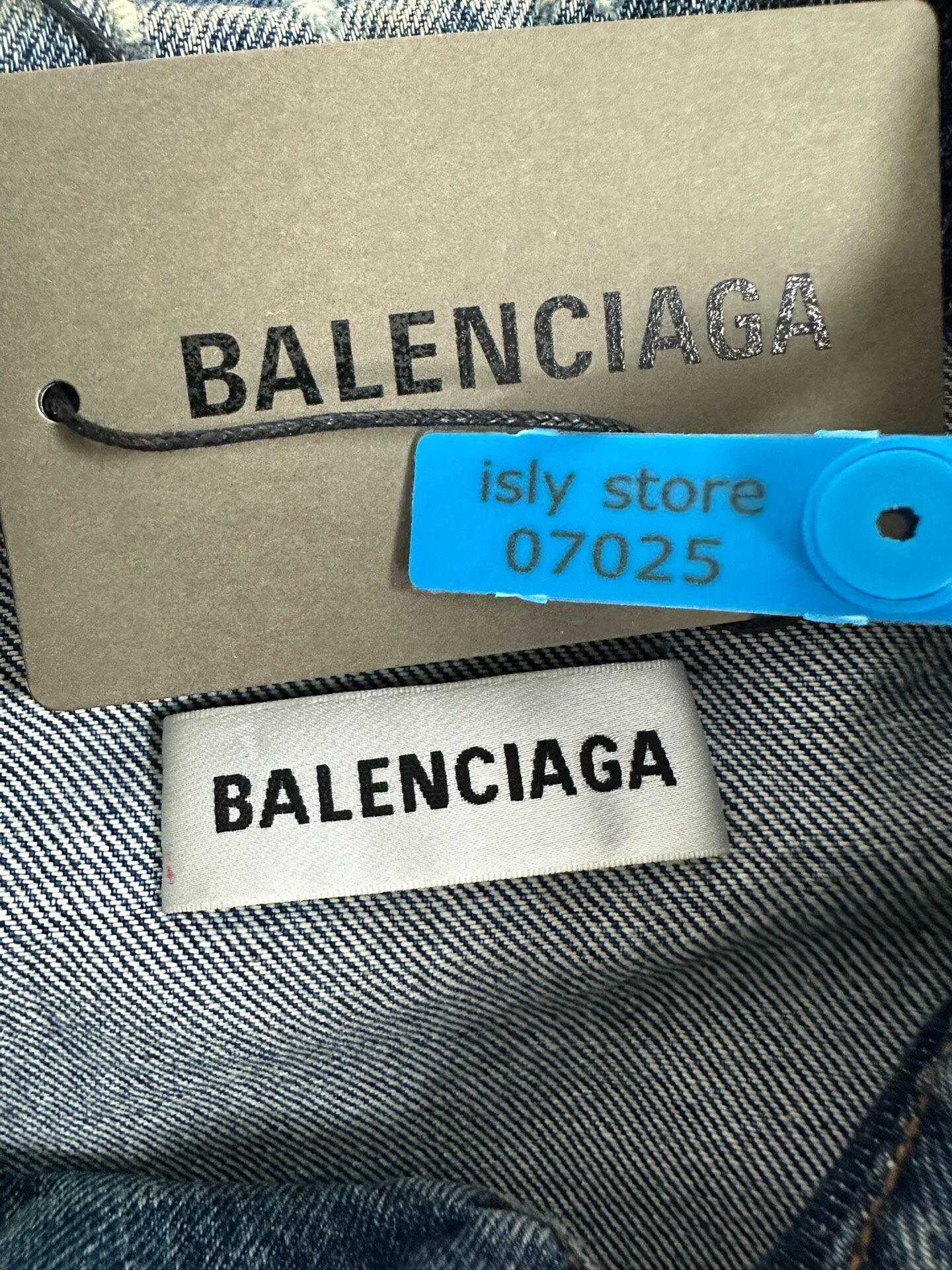Balenciaga Women’s Blue Denim Jacket — label