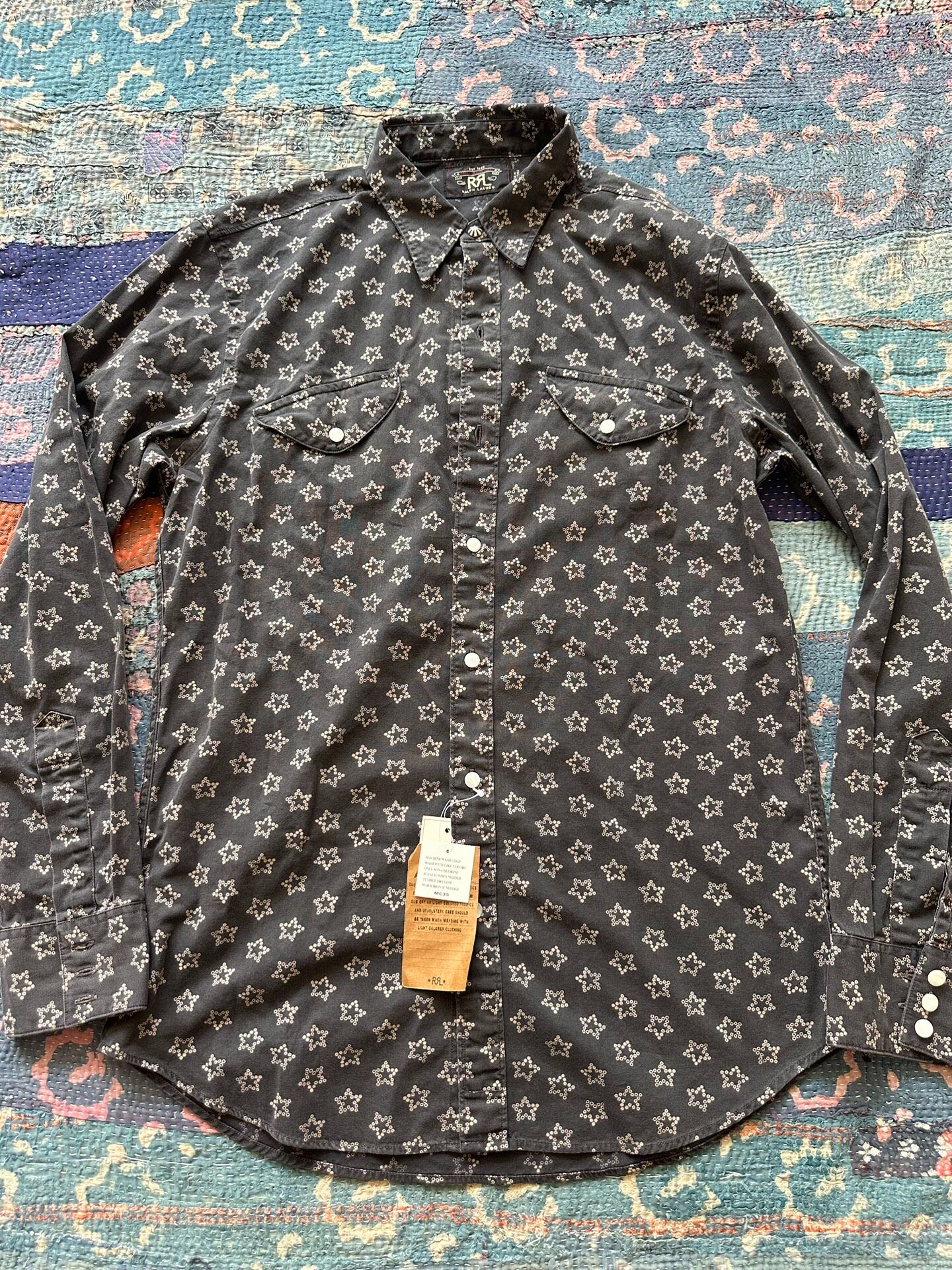 RRL Star Pattern Western Long Sleeve Shirt