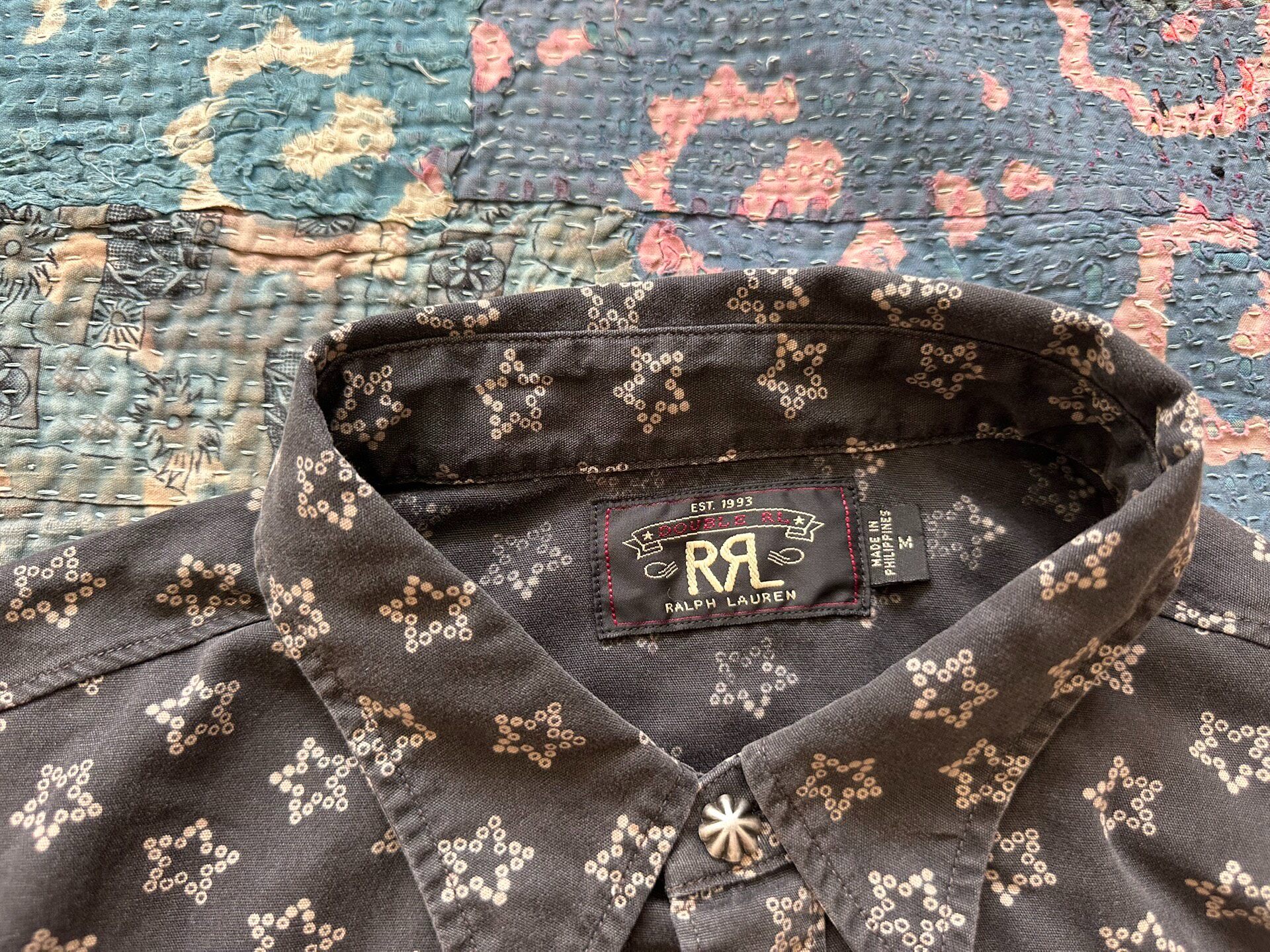 RRL Star Pattern Western Long Sleeve Shirt — back