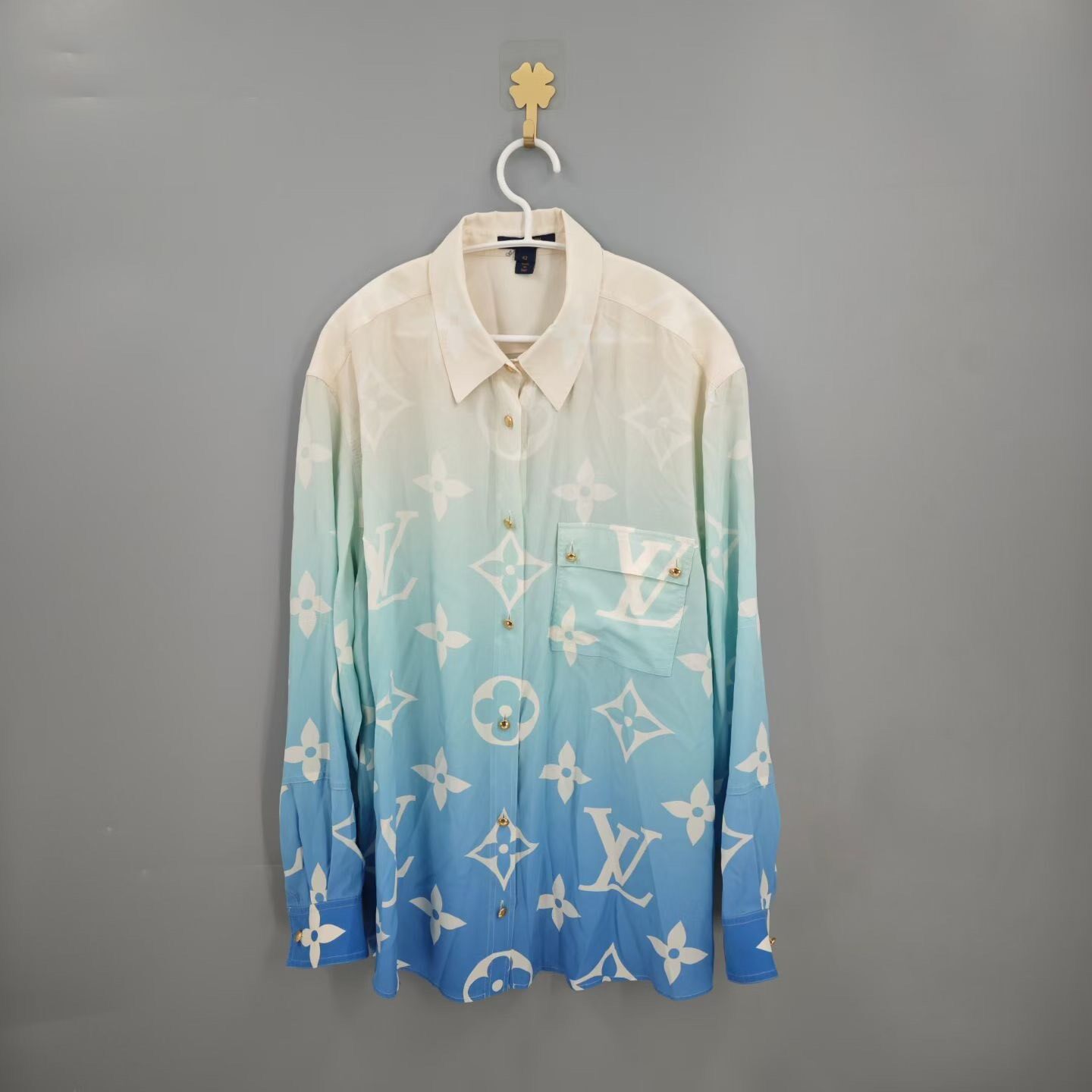 Louis Vuitton Blue-White Gradient Monogram Shirt