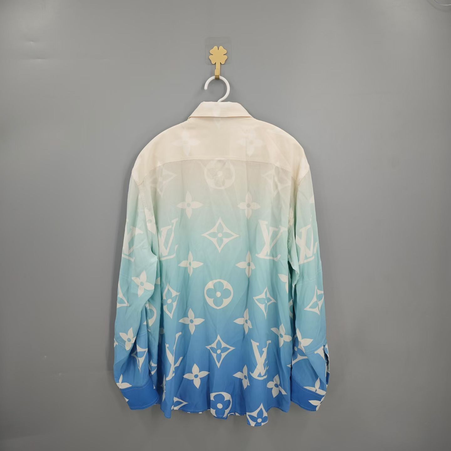 Louis Vuitton Blue-White Gradient Monogram Shirt — front