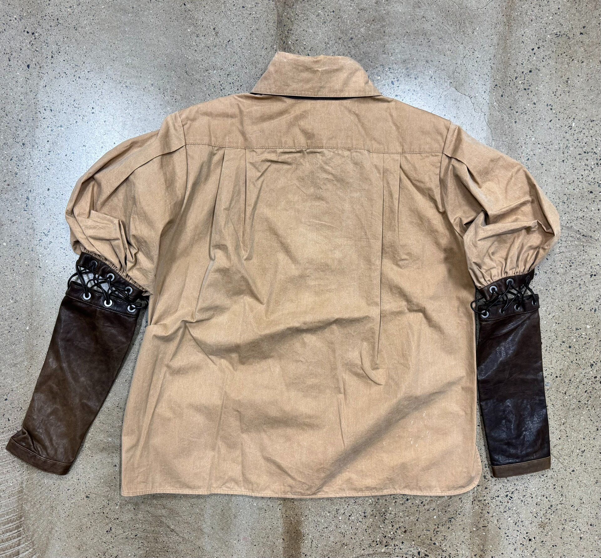 Chanel FW16 Leather Sleeve Workwear Jacket — back