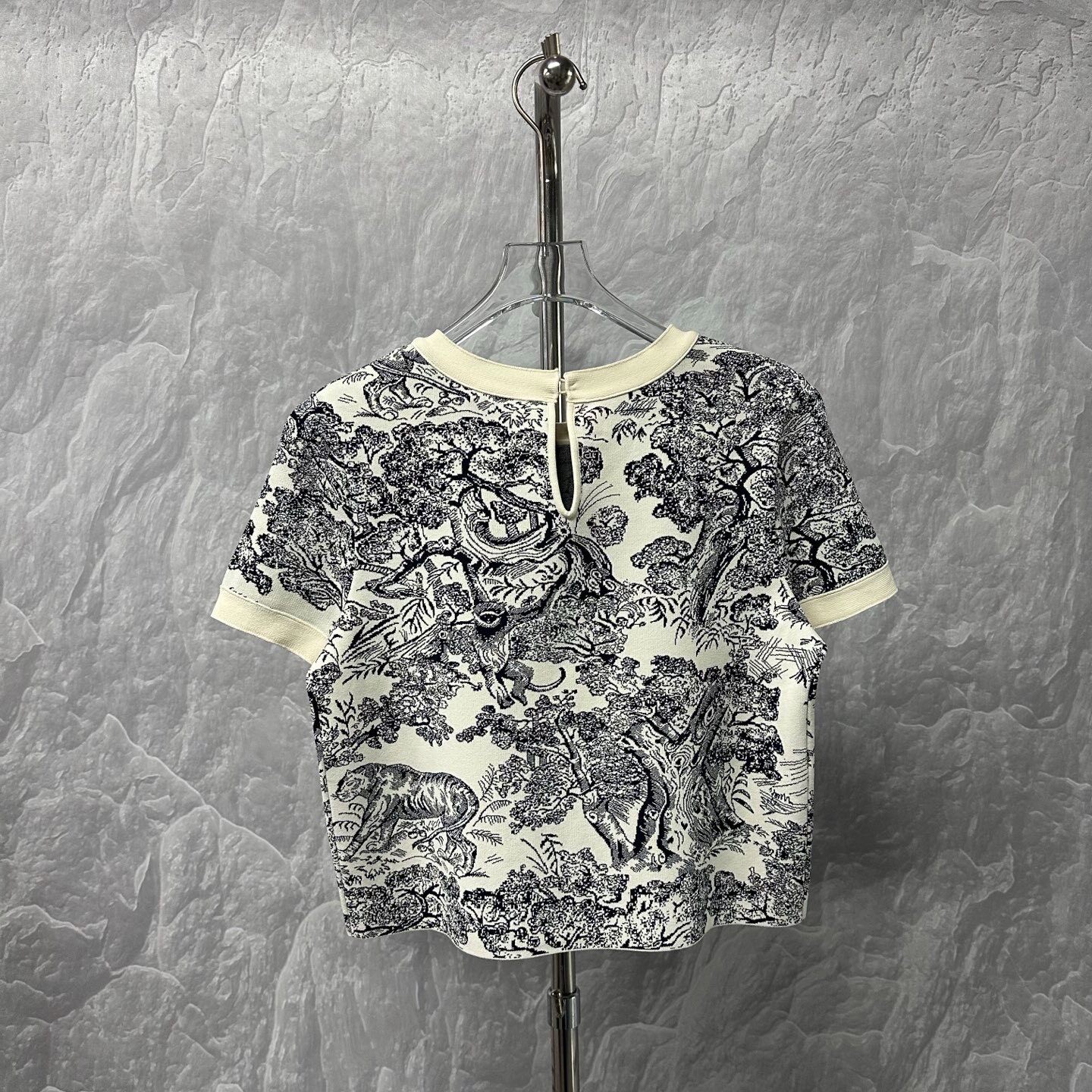Dior Dioriviera Animal Print Knit Top — label
