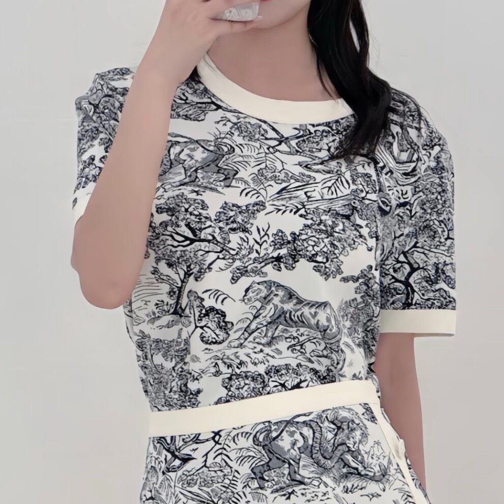 Dior Dioriviera Animal Print Knit Top — front