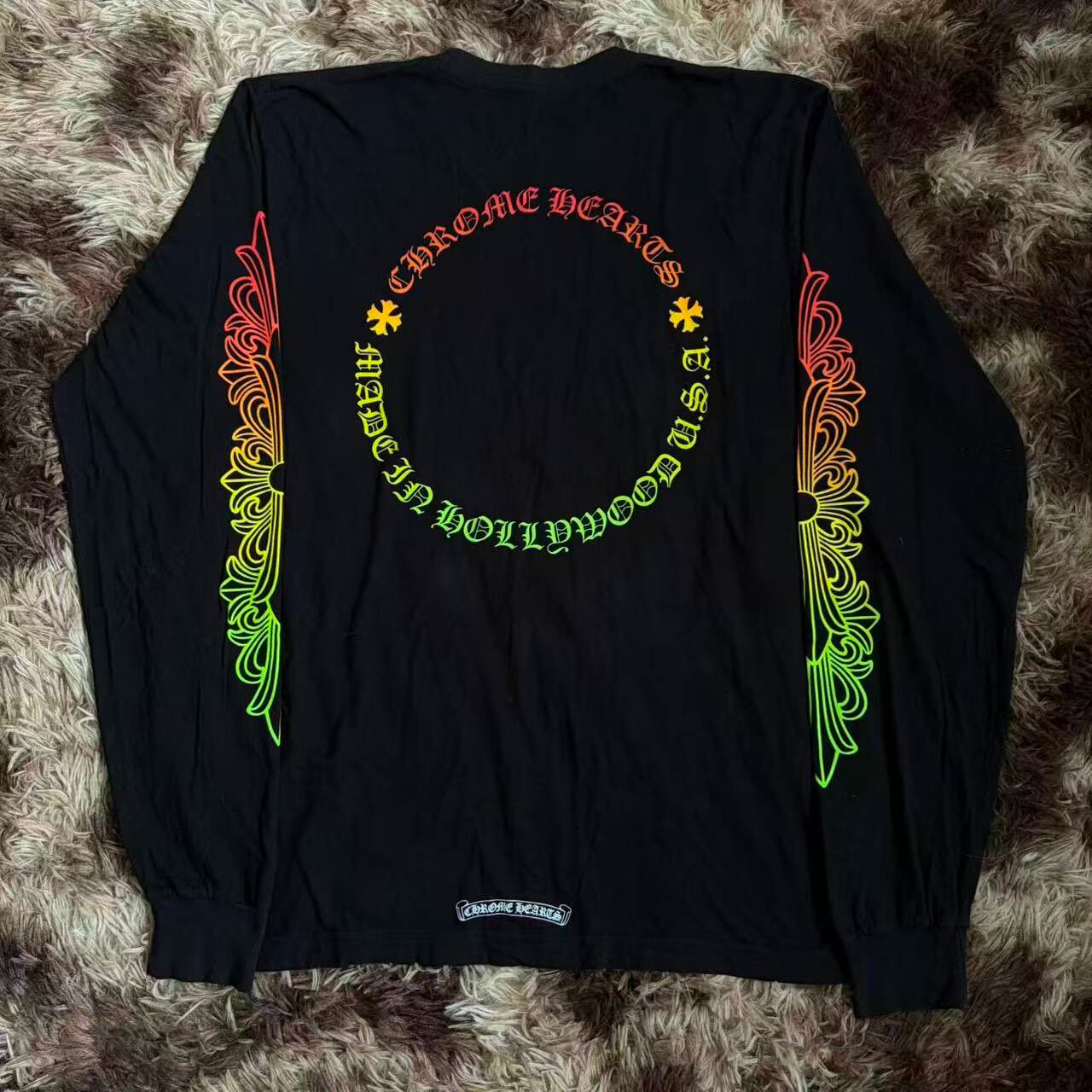 Chrome Hearts Rainbow Gradient Long Sleeve Tee — front