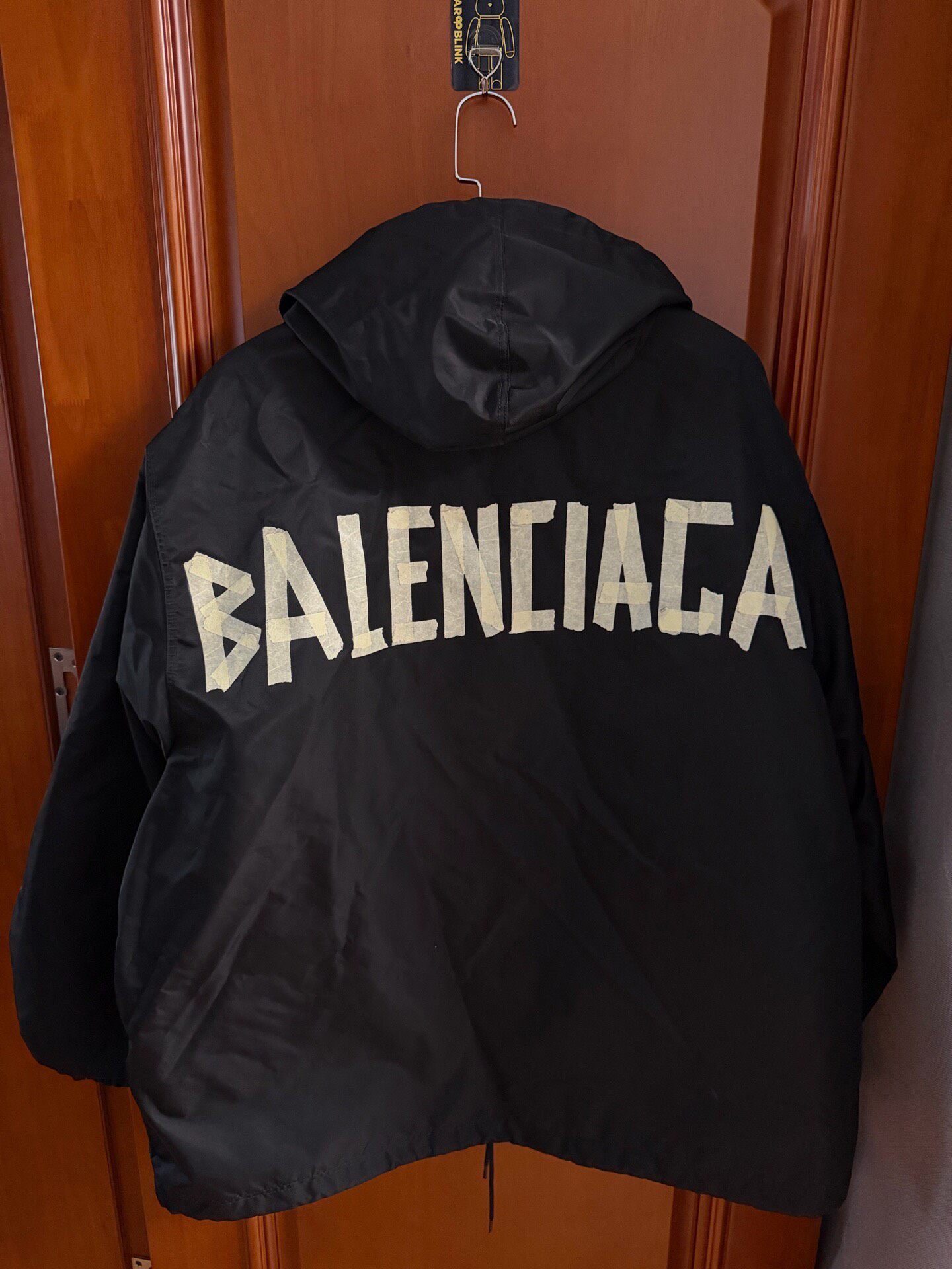 Balenciaga Tape Logo Hooded Windbreaker