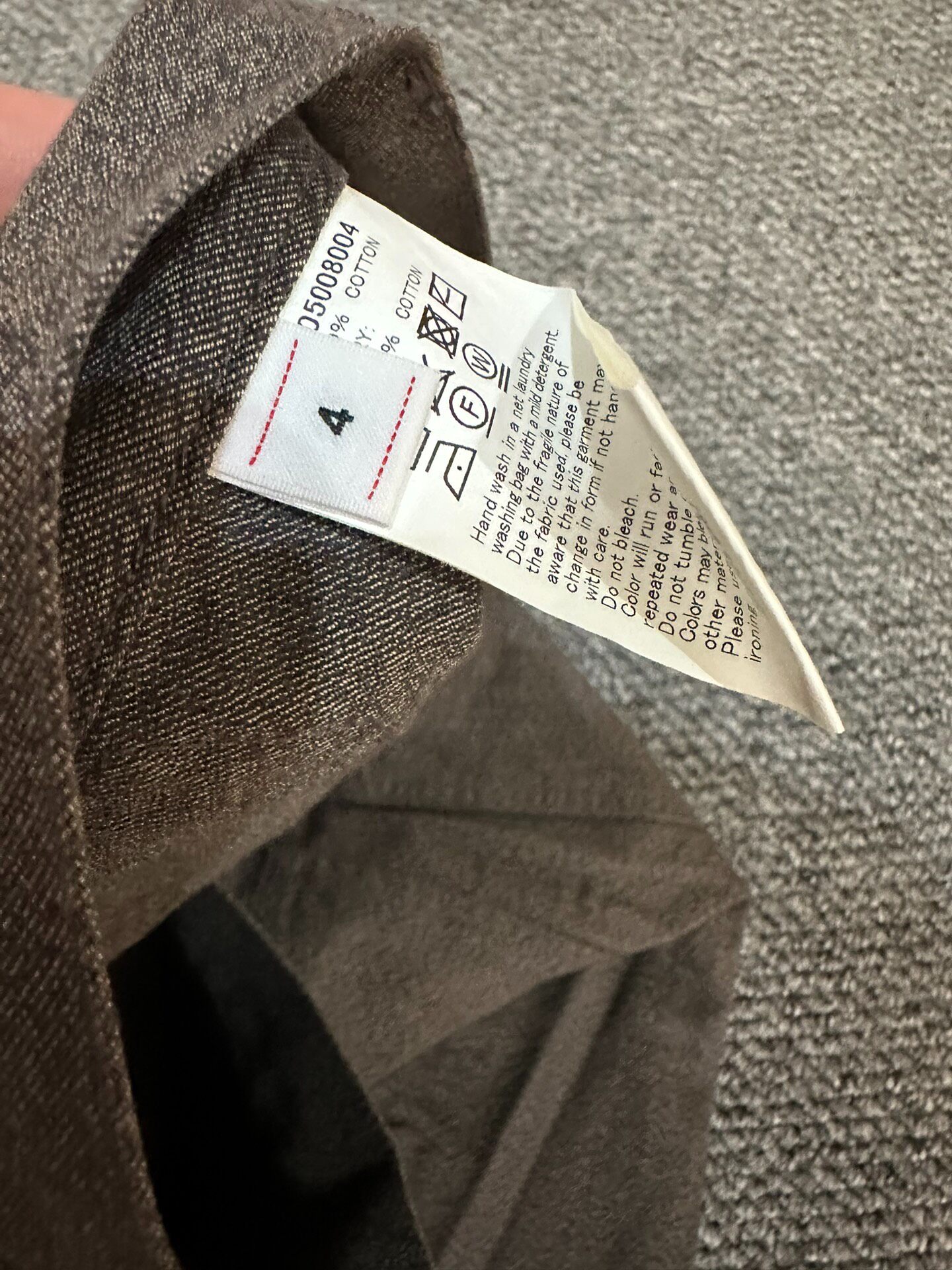 Visvim Gray Carpenter Pants — label