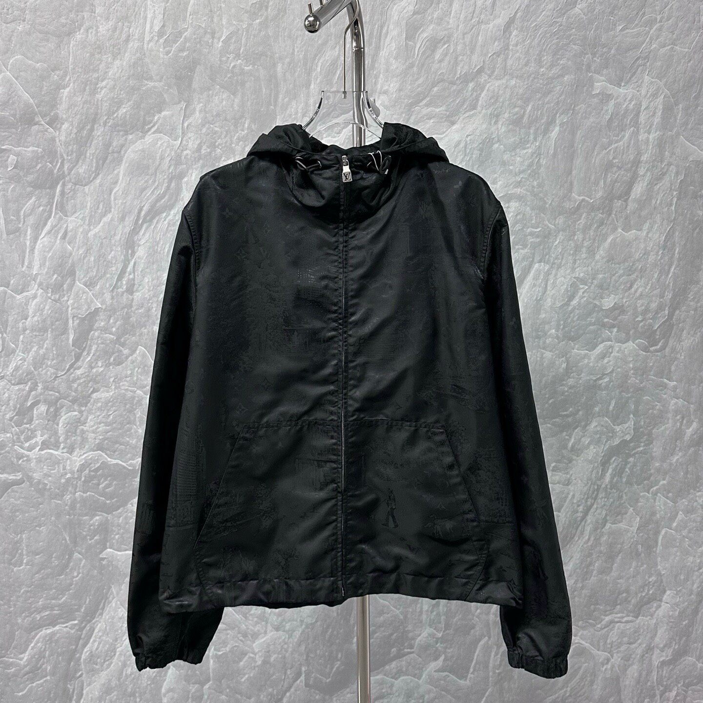 LV SS25 Cityscape Jacquard Hooded Jacket