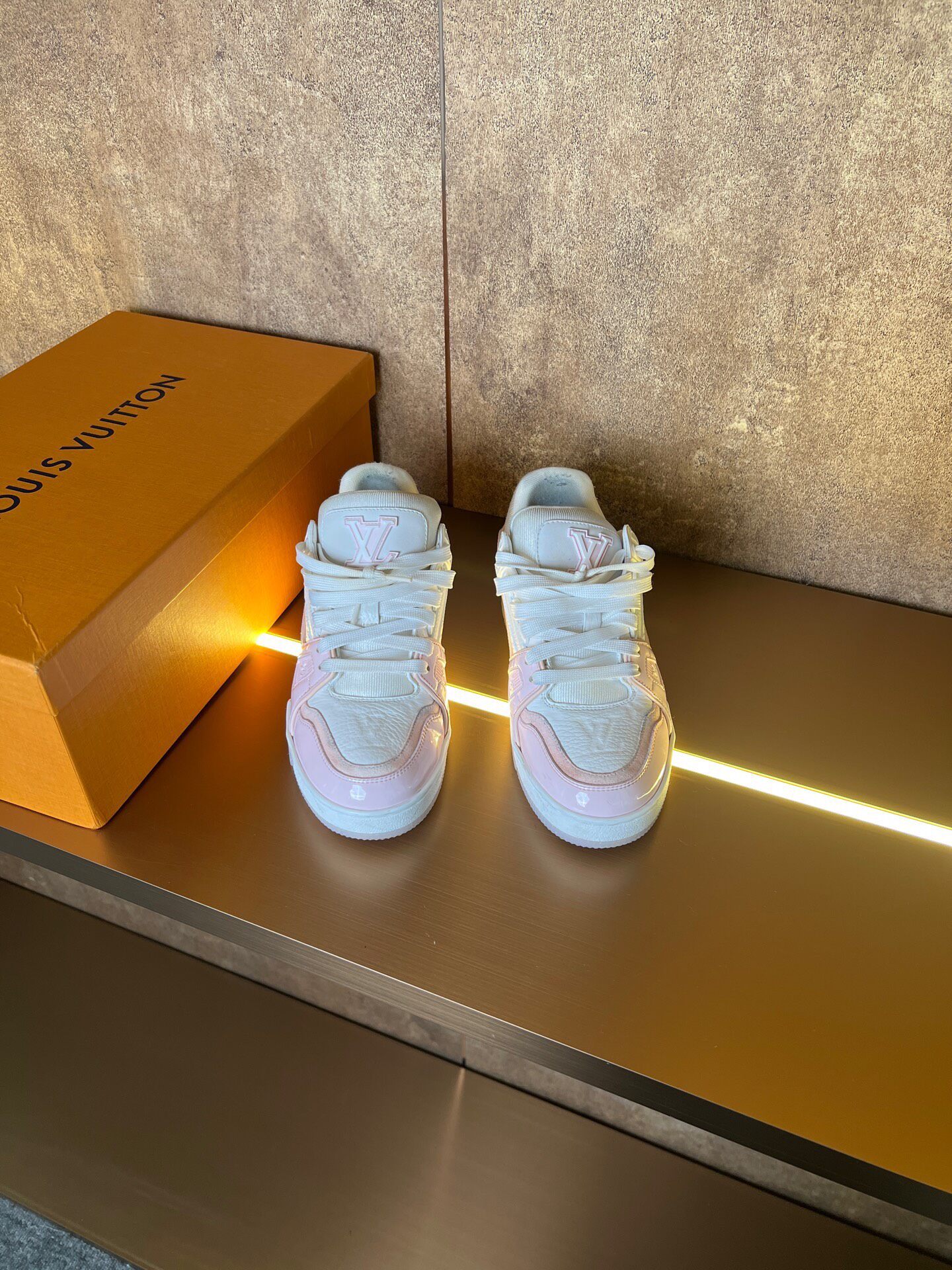 Louis Vuitton Pale Pink Patent Trainer