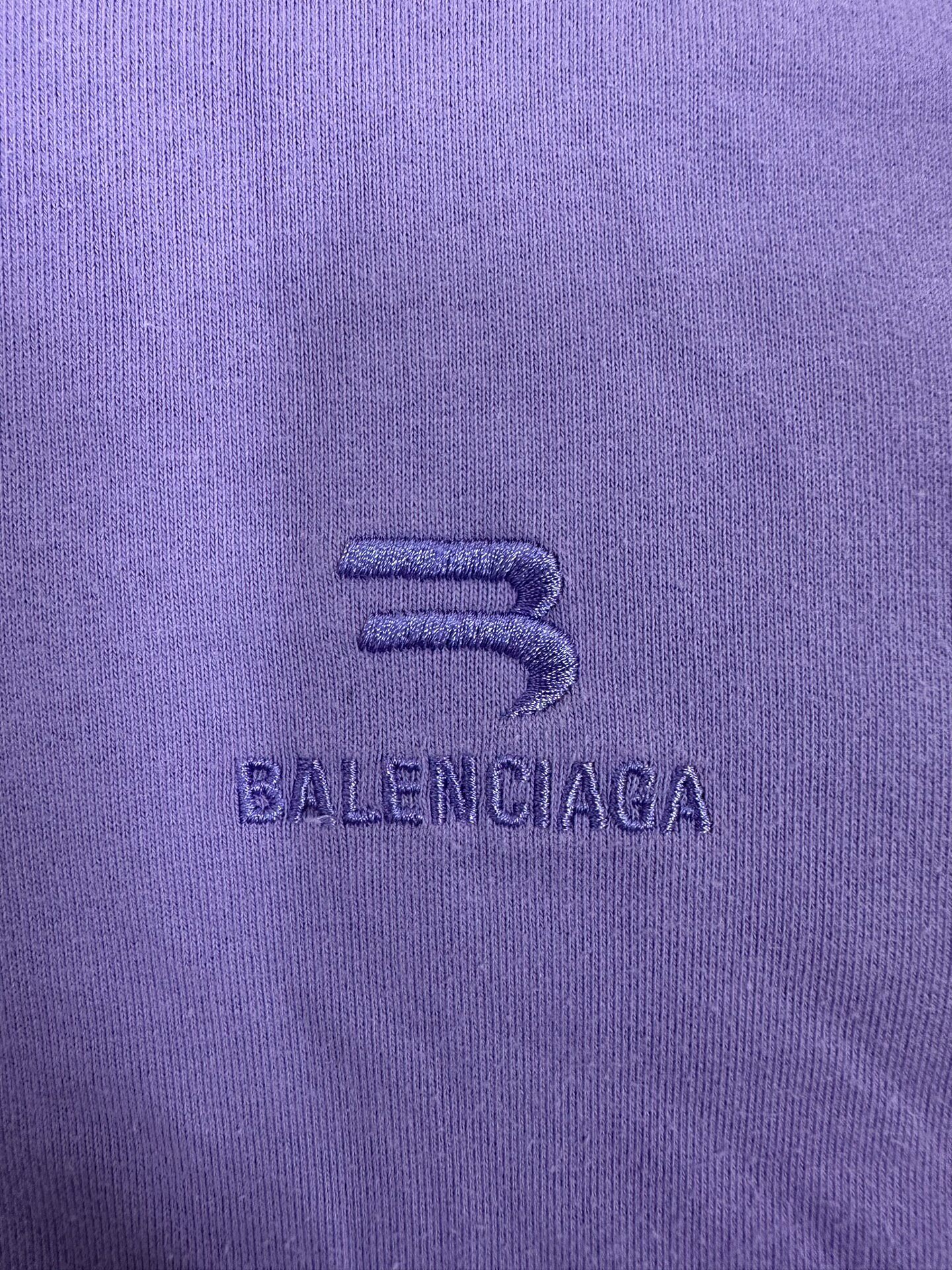 Balenciaga Purple Logo Embroidery Hoodie — detail