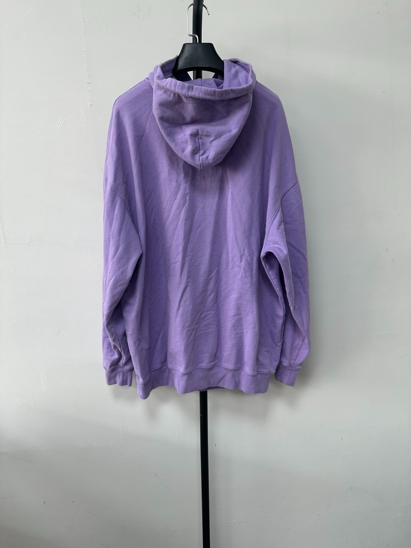 Balenciaga Purple Logo Embroidery Hoodie — front