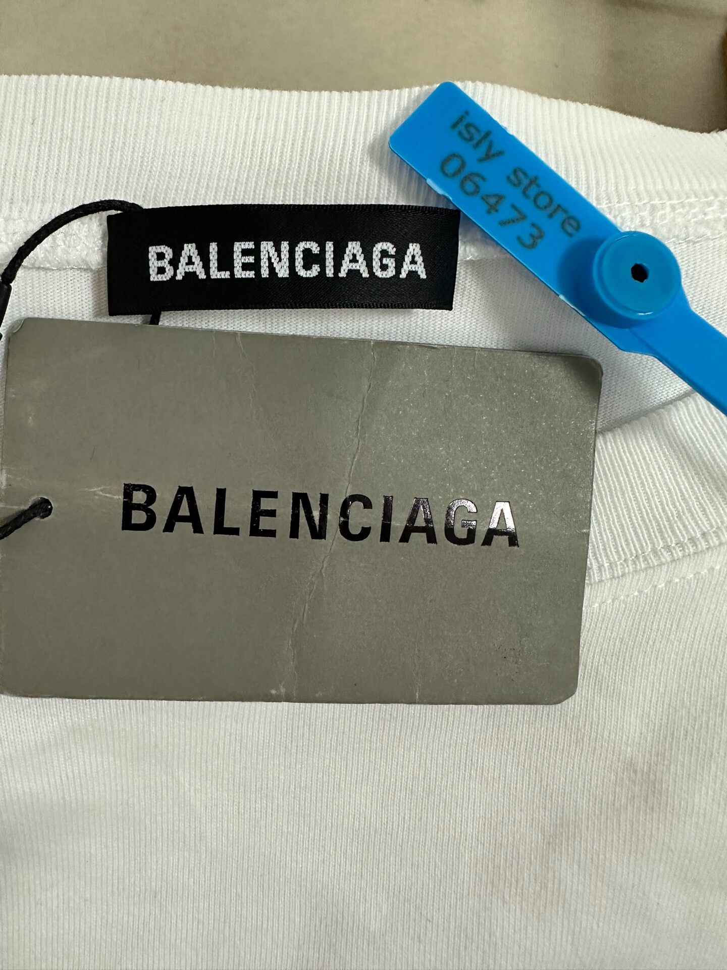 Balenciaga White Earth Print T-Shirt — label