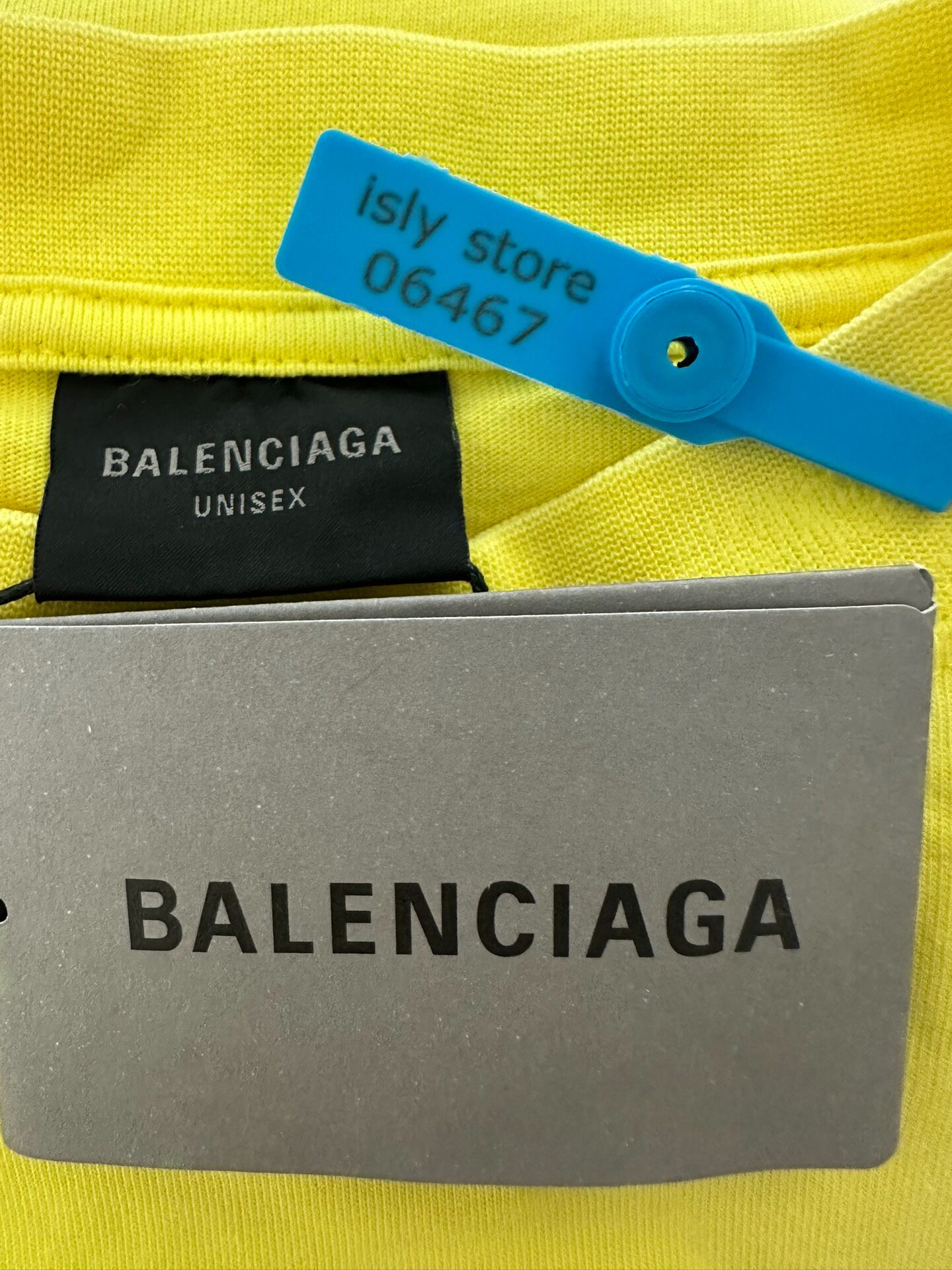 Balenciaga Yellow Logo Oversized T-Shirt — label