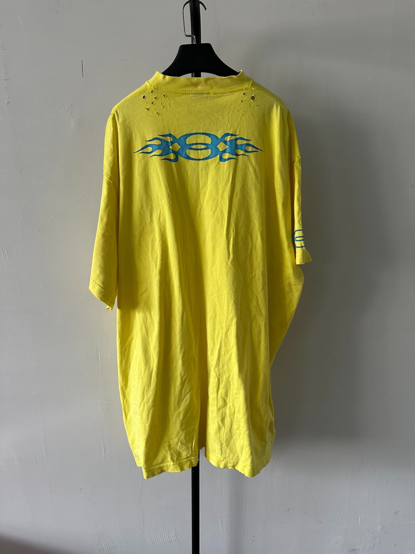 Balenciaga Yellow Logo Oversized T-Shirt — front