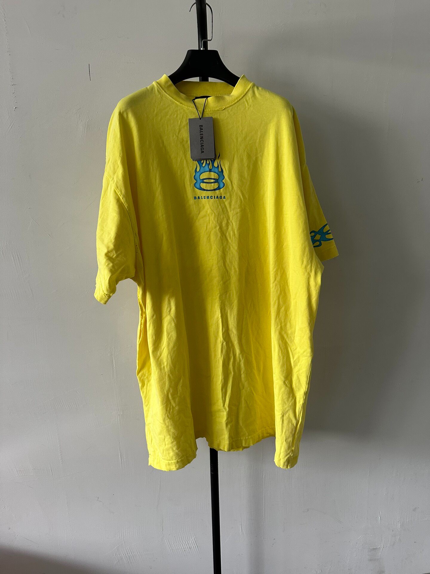 Balenciaga Yellow Logo Oversized T-Shirt