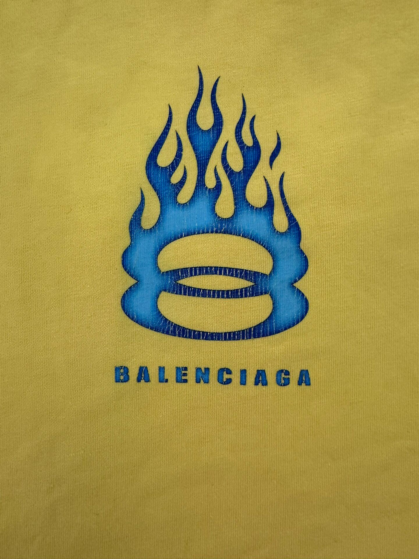 Balenciaga Yellow Logo Oversized T-Shirt — detail