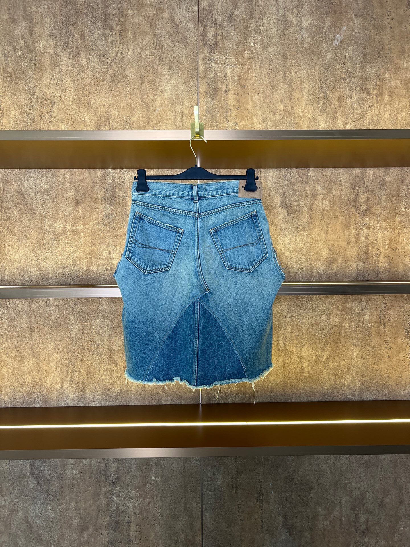 Balenciaga Denim Cut-out Skirt — front