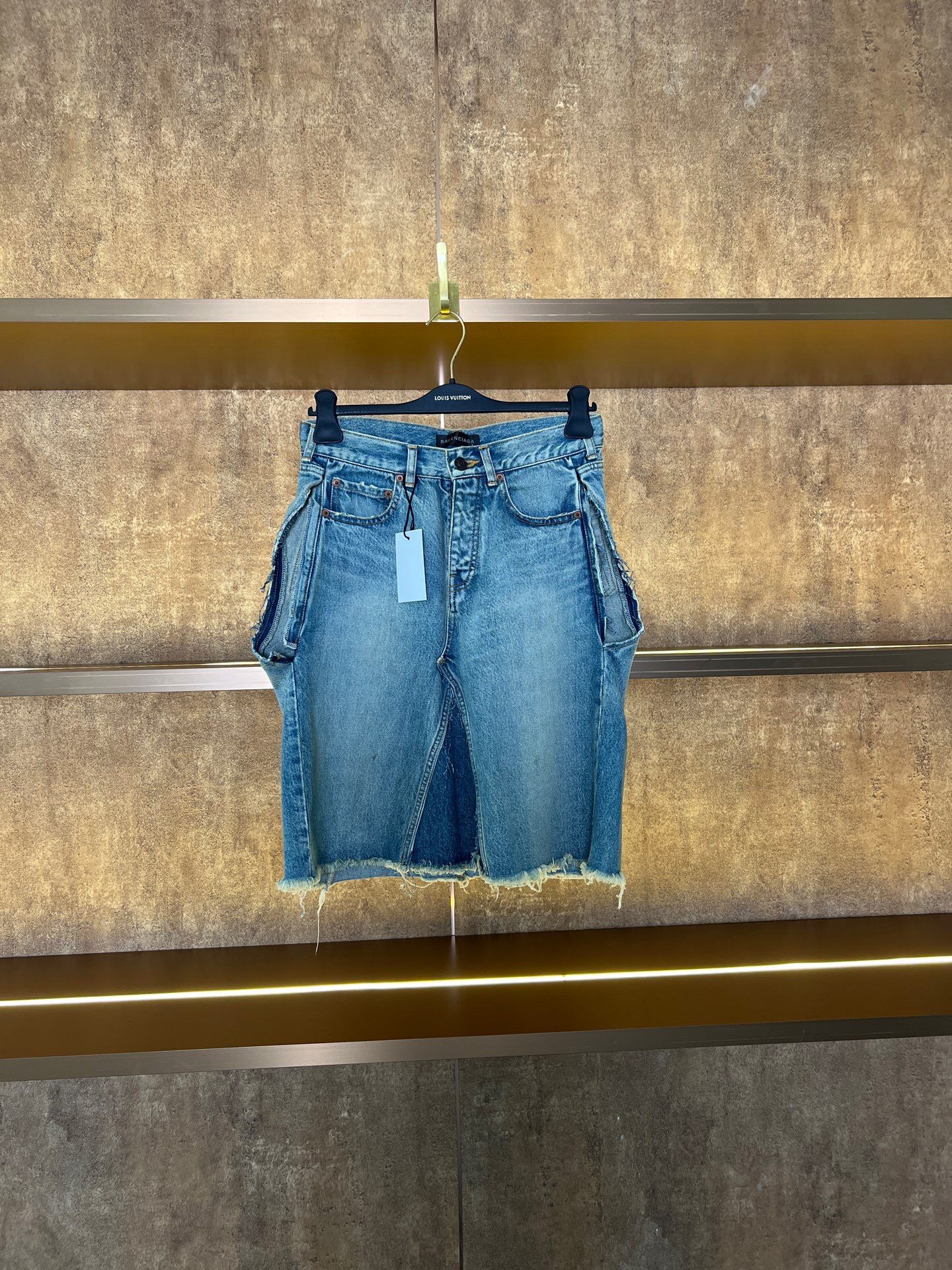 Balenciaga Denim Cut-out Skirt