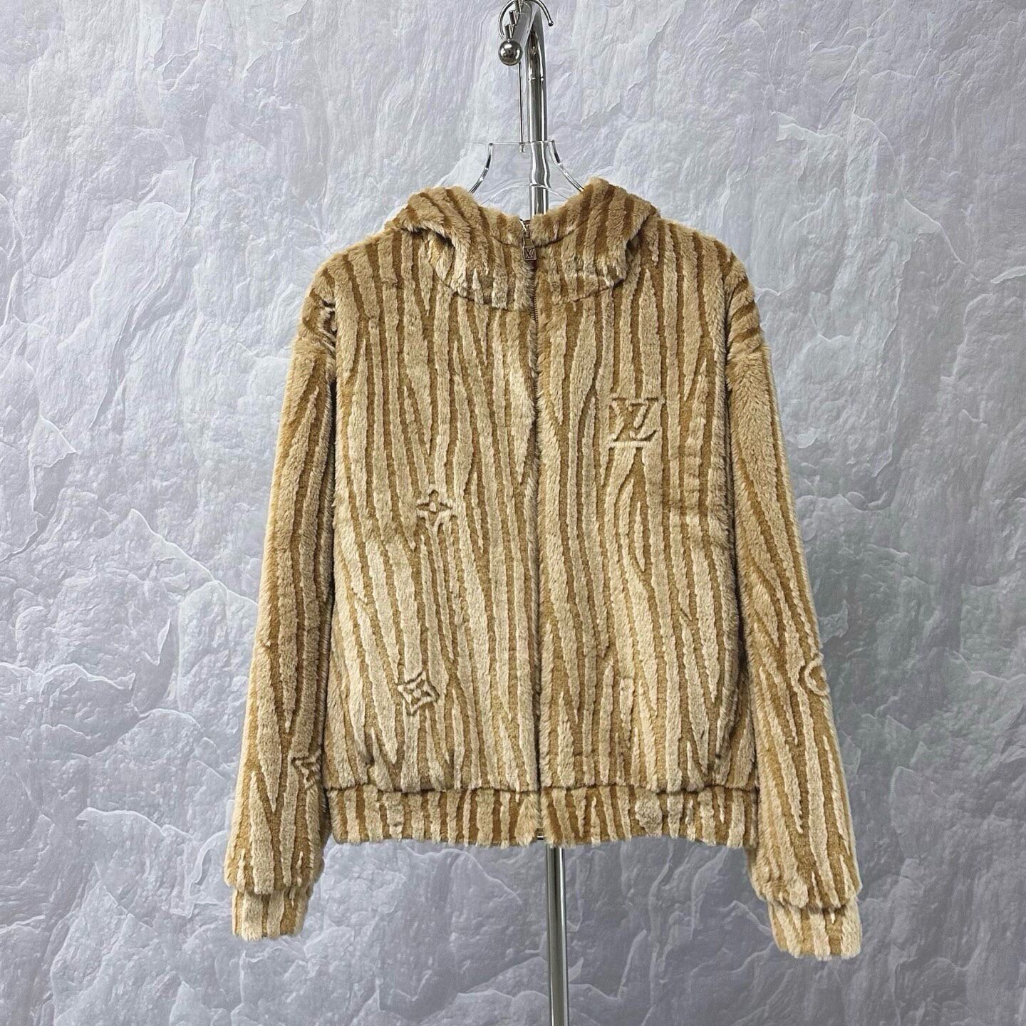 Louis Vuitton SS26 Fluffy Ski Hooded Jacket — front