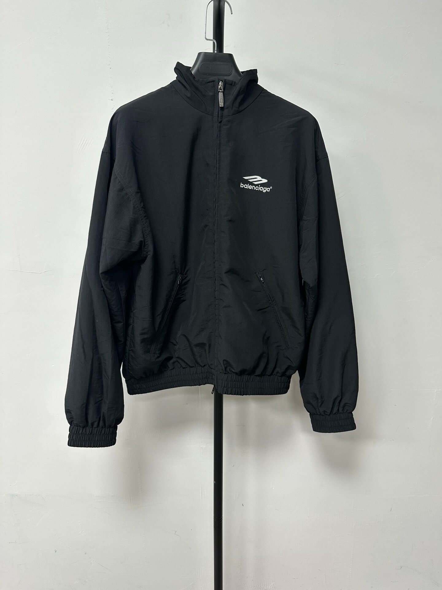 Balenciaga Black Zip-Up Stand Collar Jacket