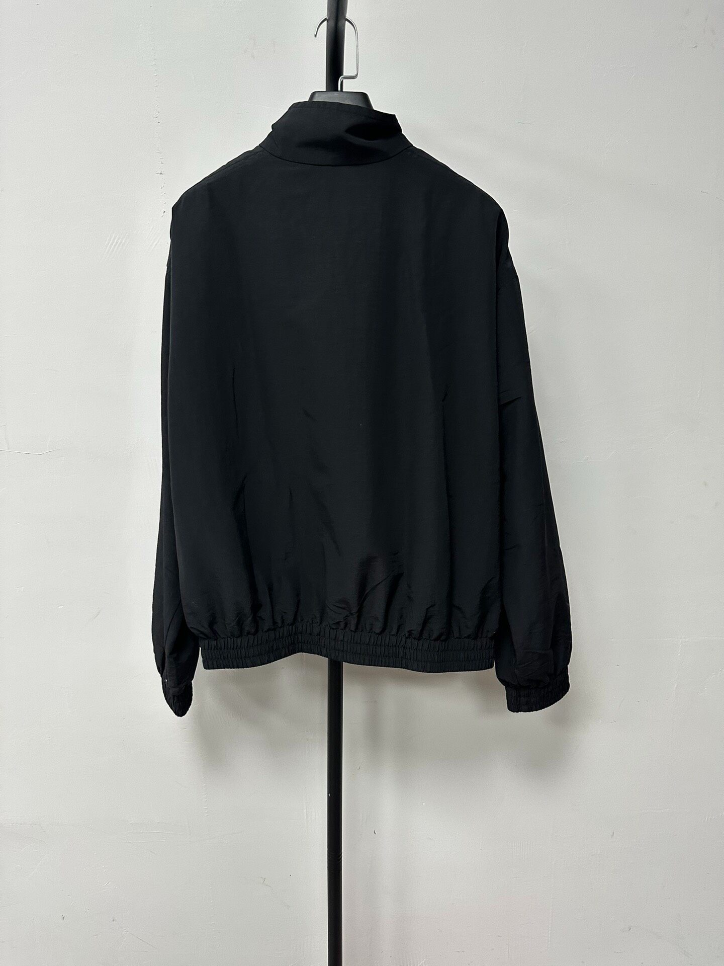 Balenciaga Black Zip-Up Stand Collar Jacket — front