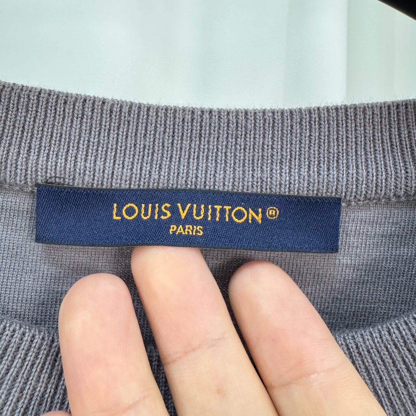 Louis Vuitton Striped Short-Sleeve Tee — label