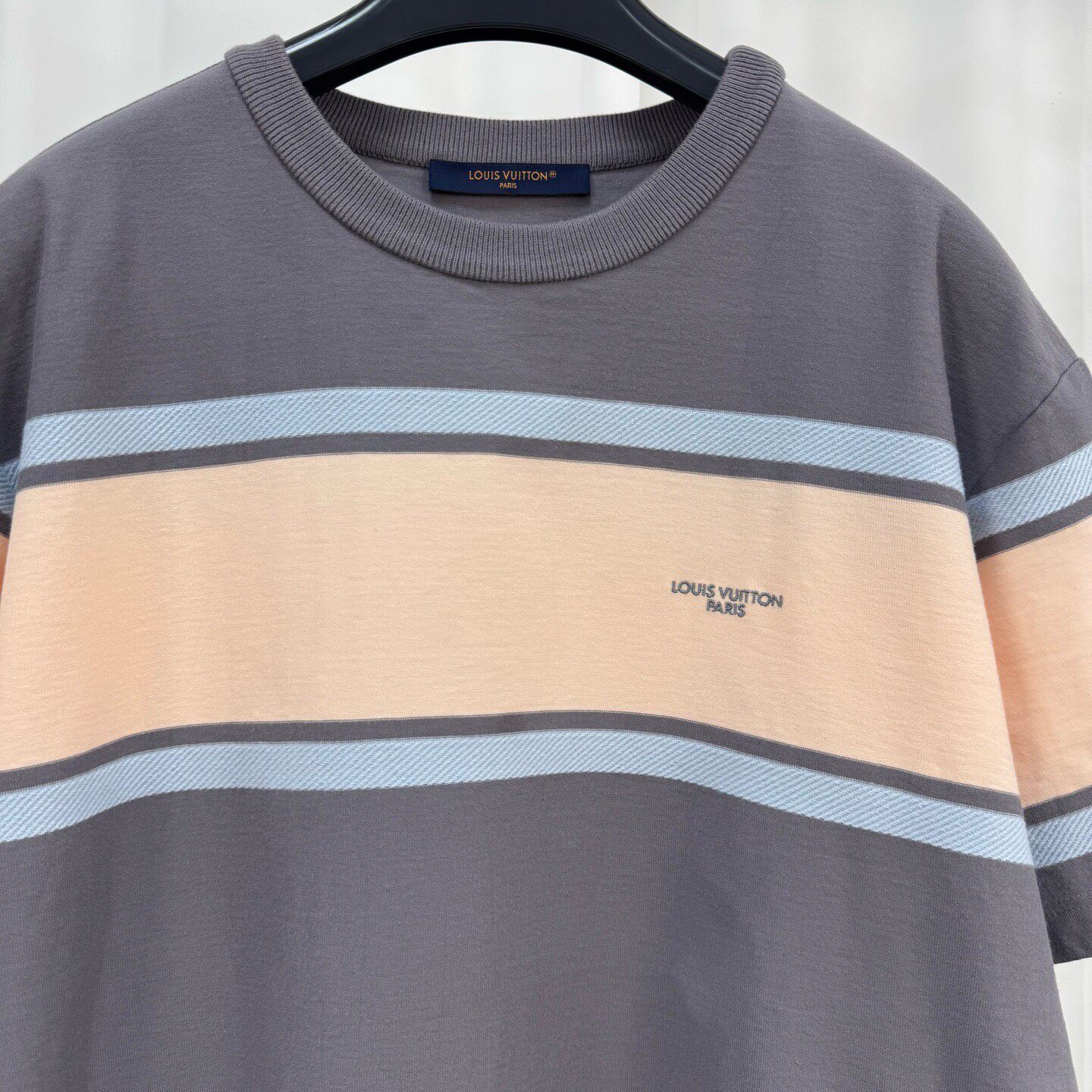 Louis Vuitton Striped Short-Sleeve Tee — detail