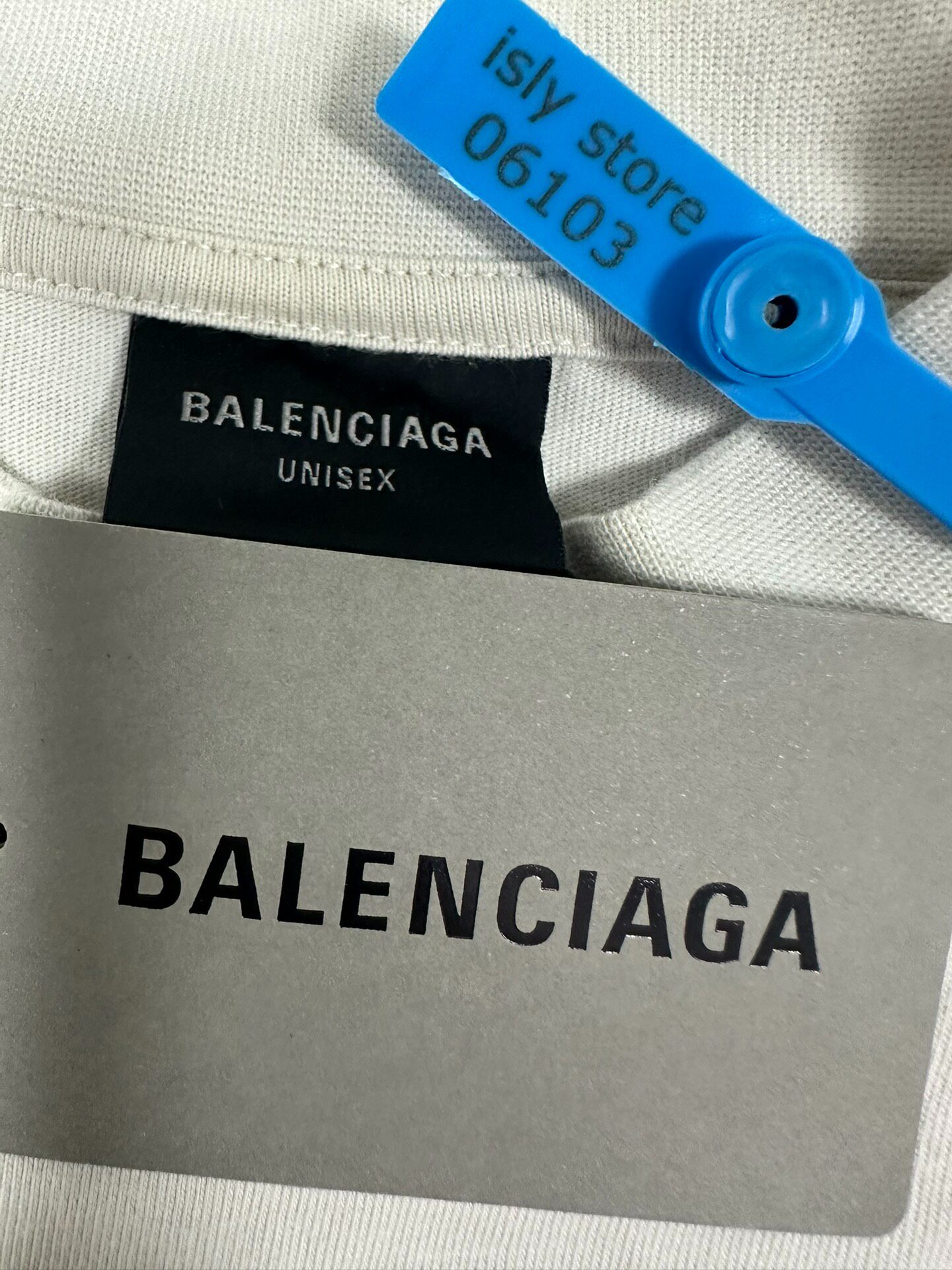 Balenciaga Be Different Apple Logo Tee — label