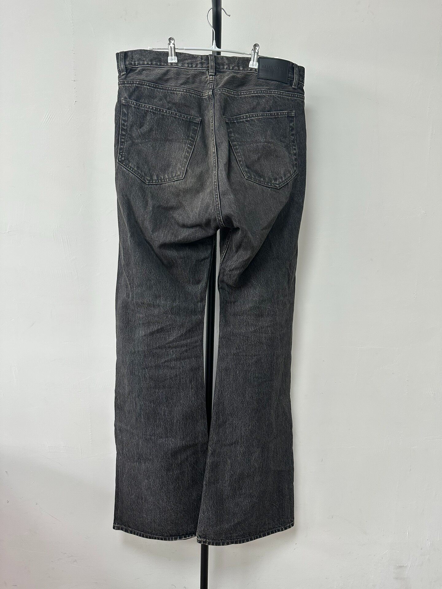 Balenciaga Gray Mid-Rise Flared Jeans — front