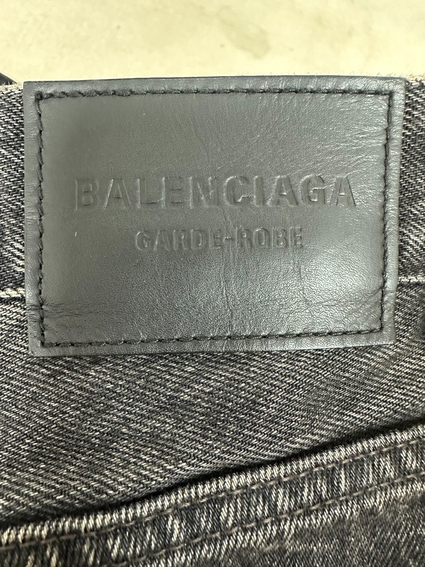 Balenciaga Gray Mid-Rise Flared Jeans — detail