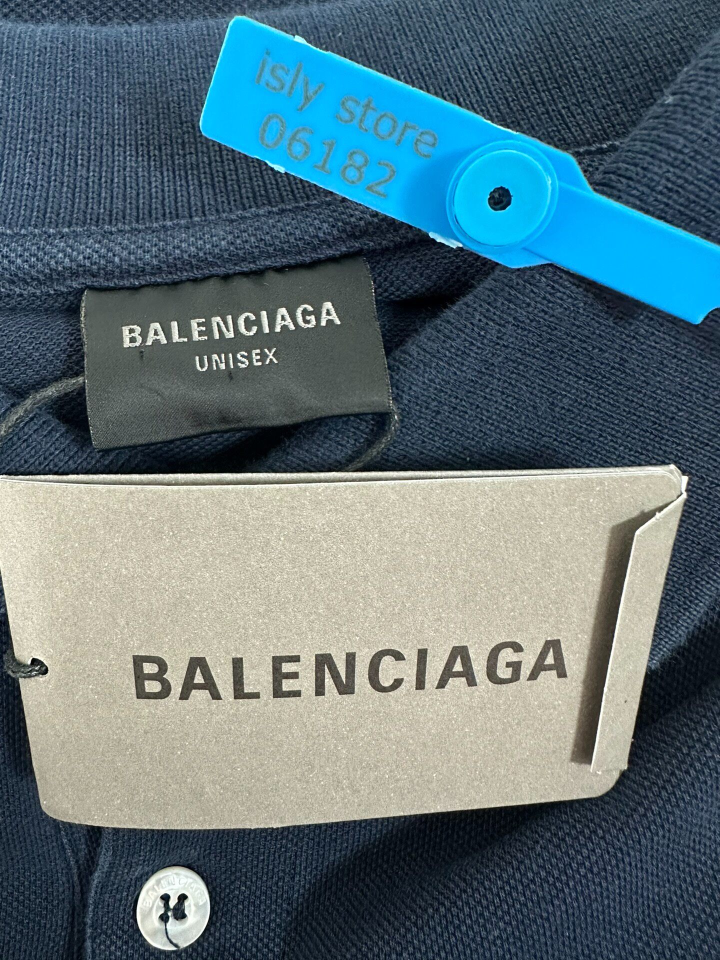 Balenciaga Men's Oversized Polo — label