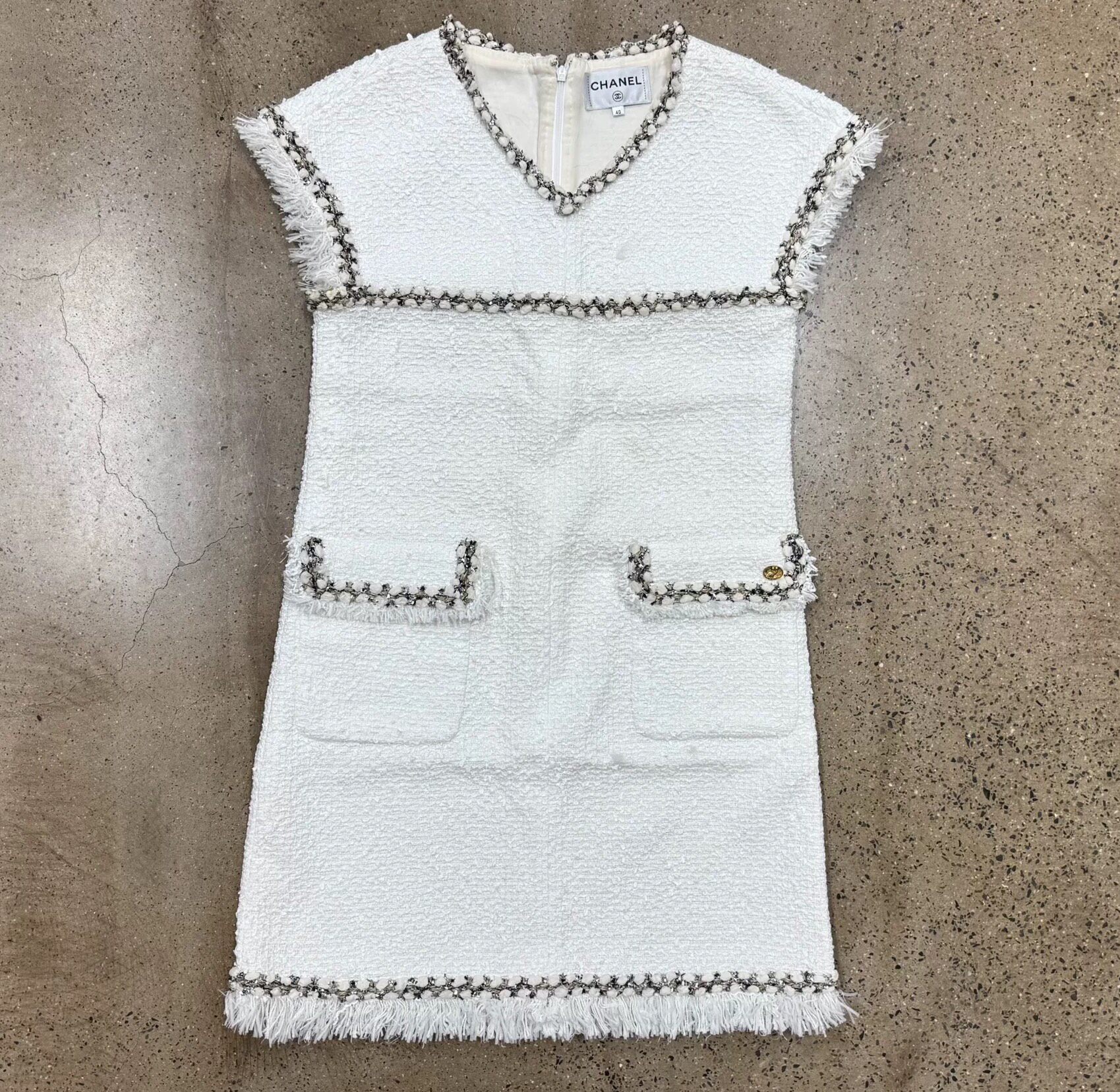 Chanel Beige Knit Sleeveless Dress